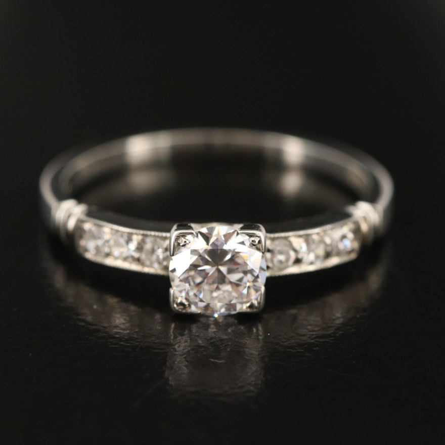 Vintage 18K 0.90 CTW Diamond Ring