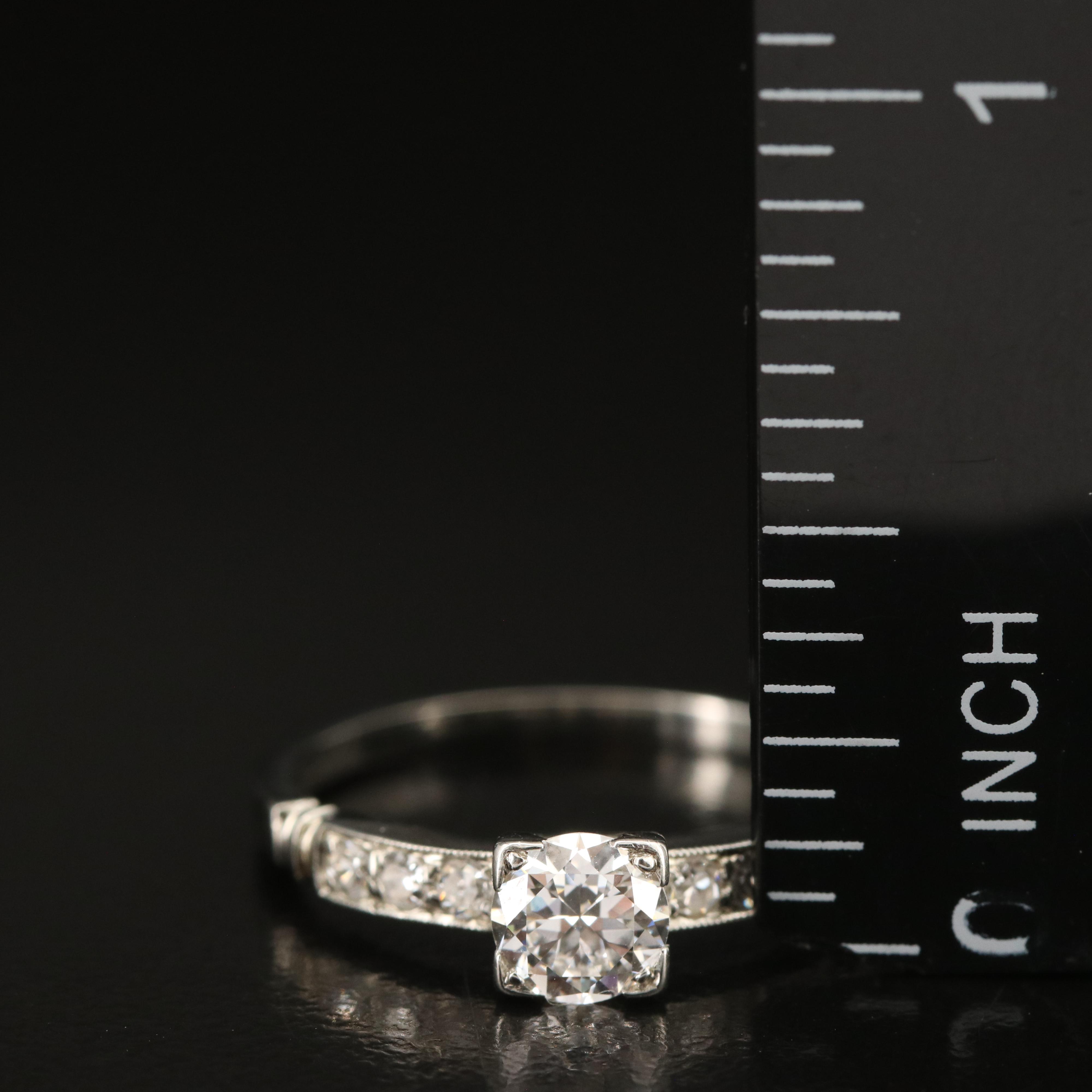 Vintage 18K 0.90 CTW Diamond Ring