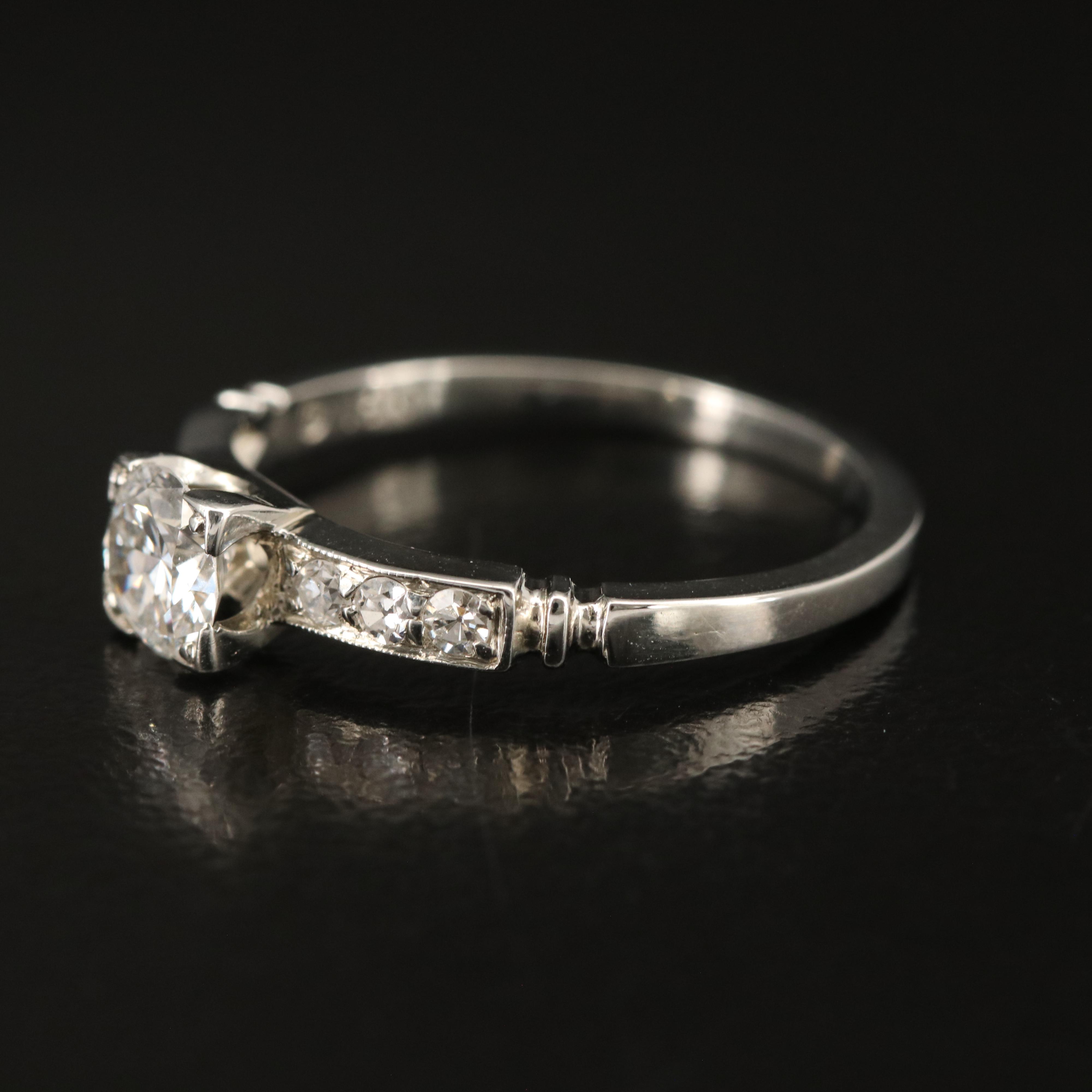 Vintage 18K 0.90 CTW Diamond Ring