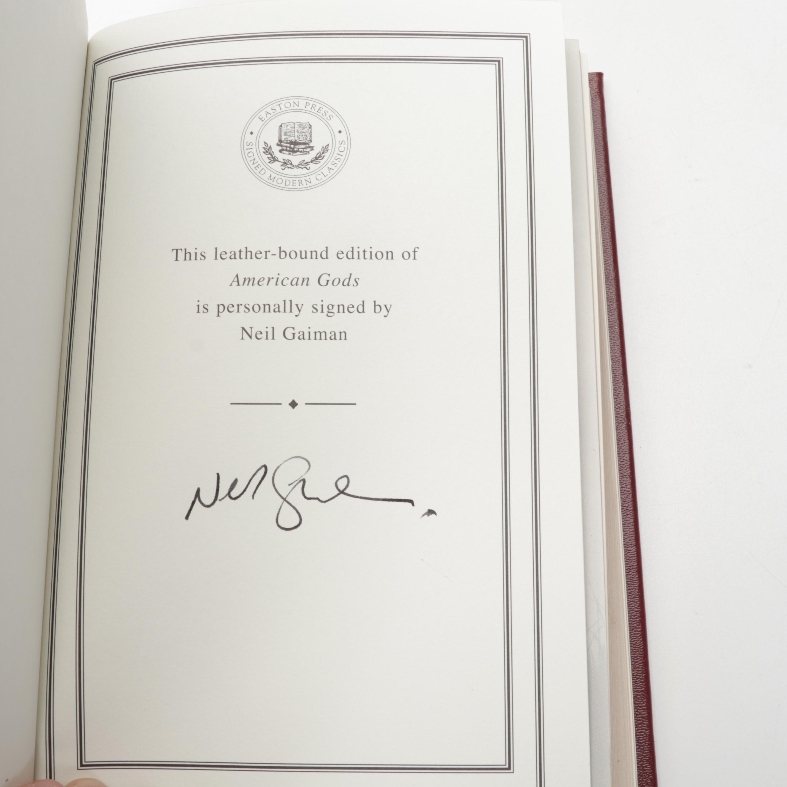 Signed Easton Press "American Gods" by Neil Gaiman, 2011