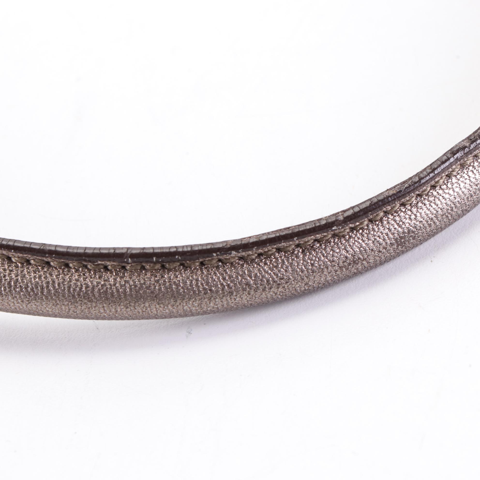 Salvatore Ferragamo Medium Shoulder Bag in Metallic Goatskin Leather