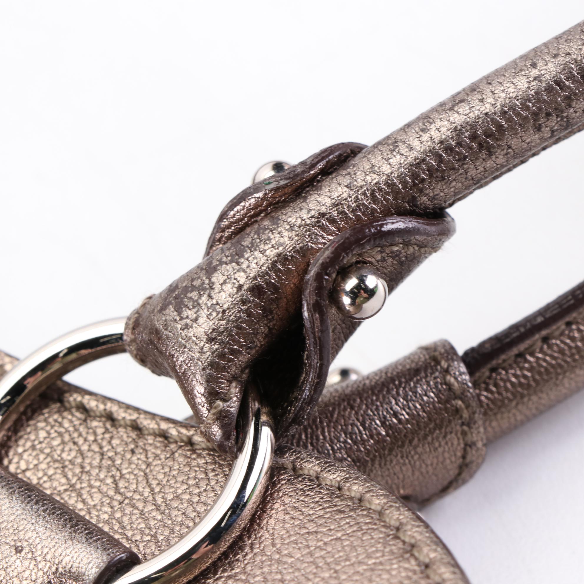 Salvatore Ferragamo Medium Shoulder Bag in Metallic Goatskin Leather