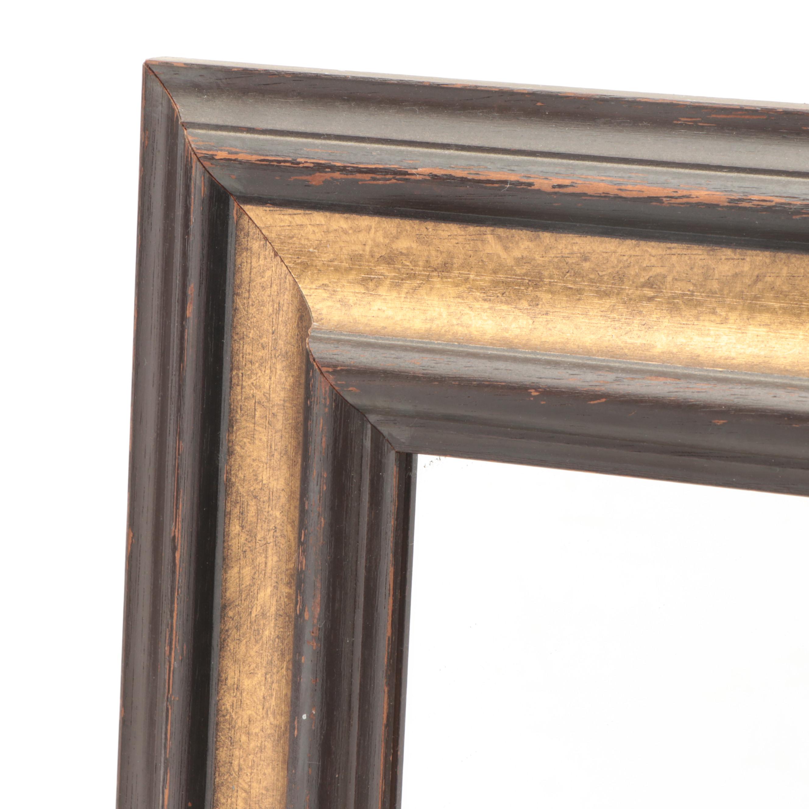 Square Parcel Gilt Wood Framed Wall Mirror