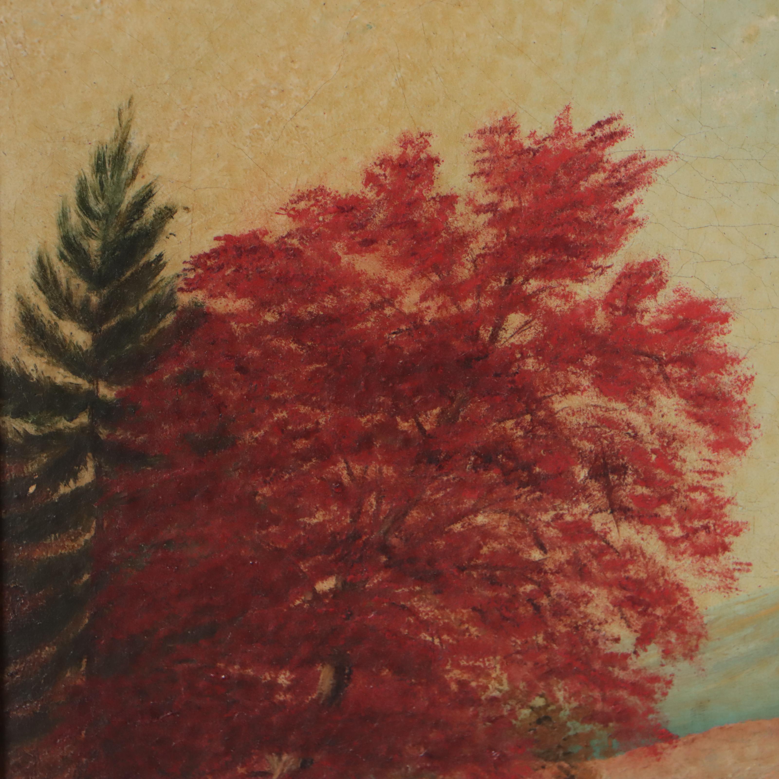 Hudson River School Landscape Oil Painting, Circa 1900