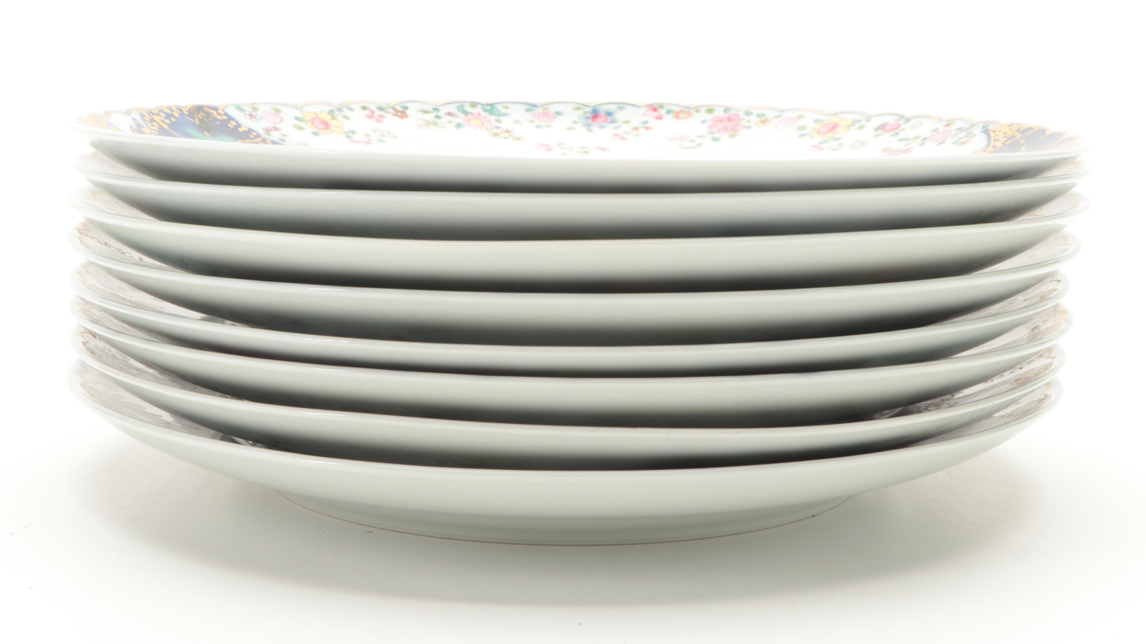 Mottahedeh "Tobacco Leaf" Porcelain Dinner Plates