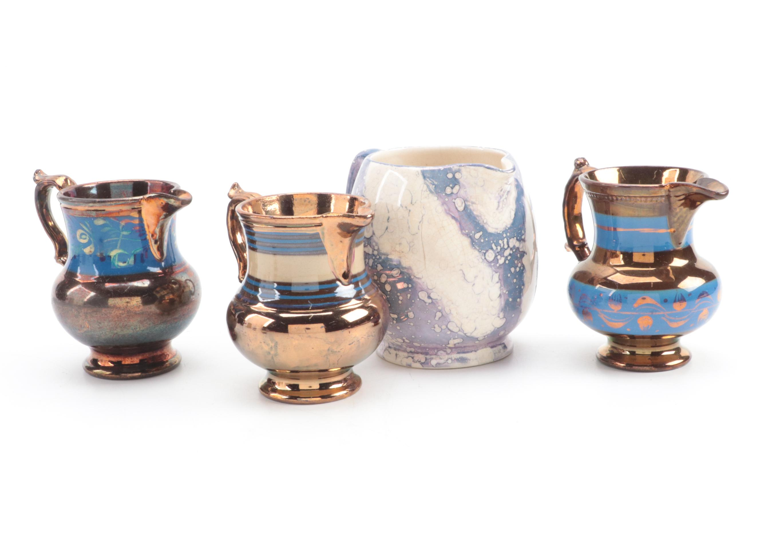 Lancaster & Sons with Other Copper Luster Earthenware Creamers