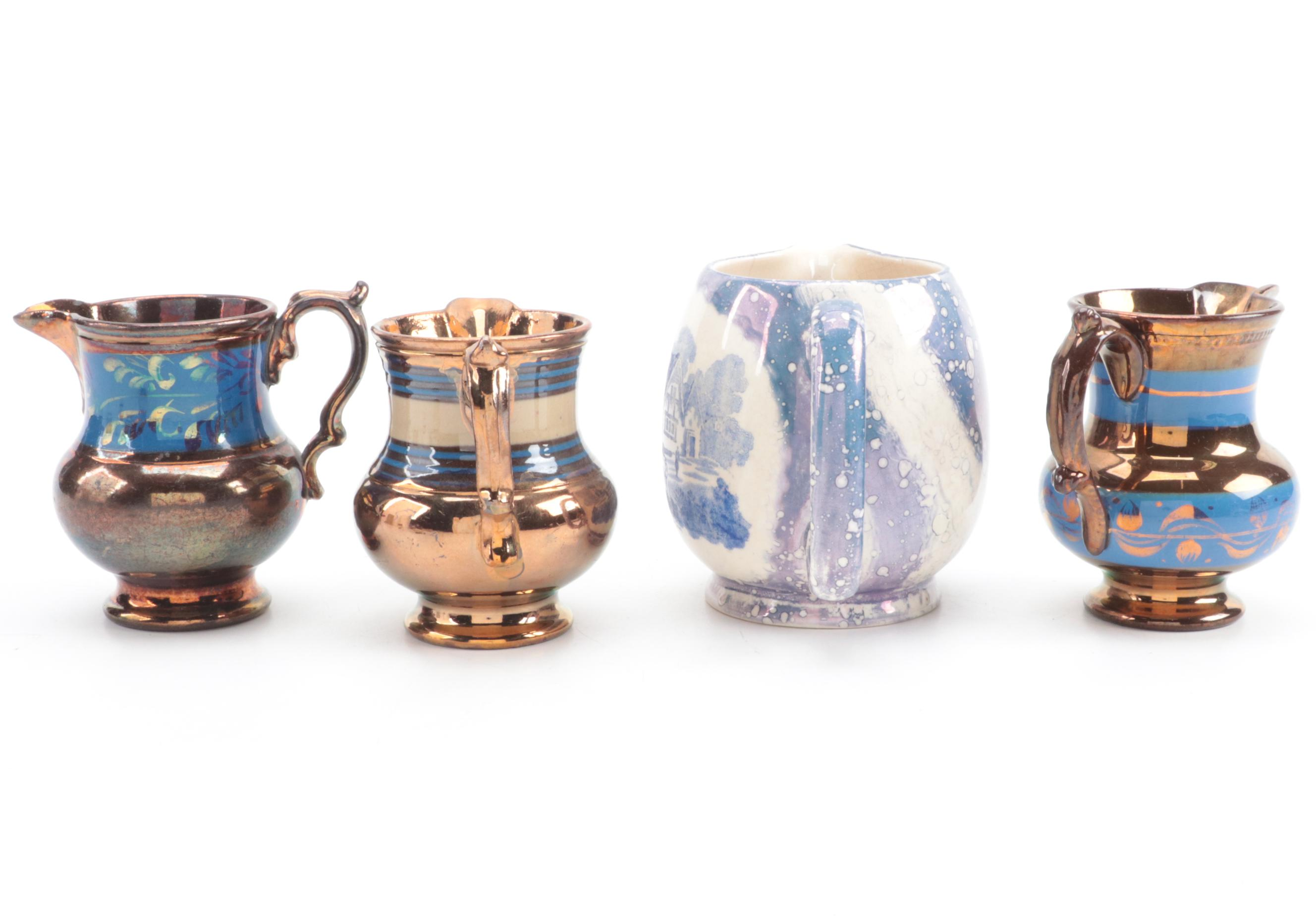 Lancaster & Sons with Other Copper Luster Earthenware Creamers