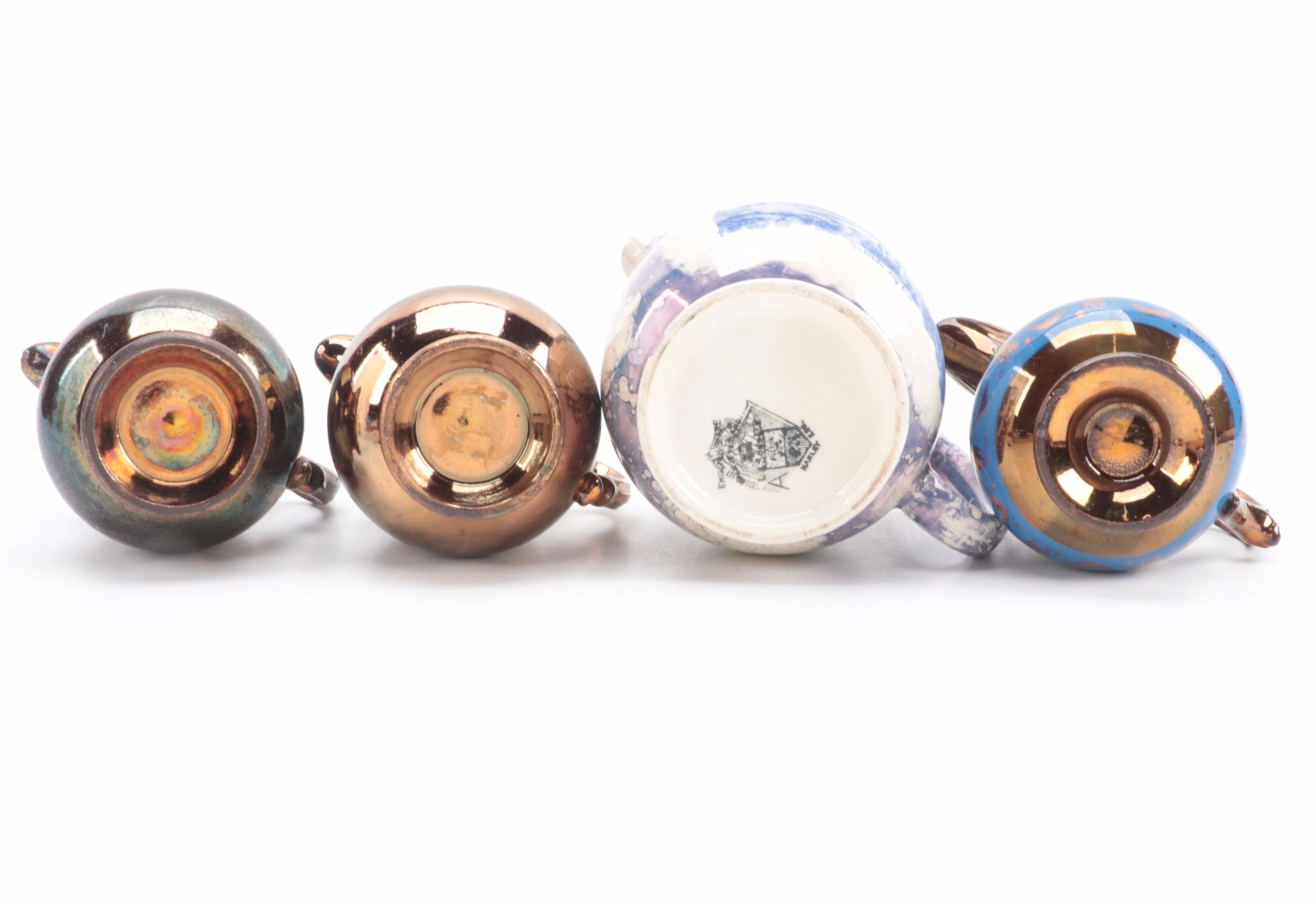 Lancaster & Sons with Other Copper Luster Earthenware Creamers