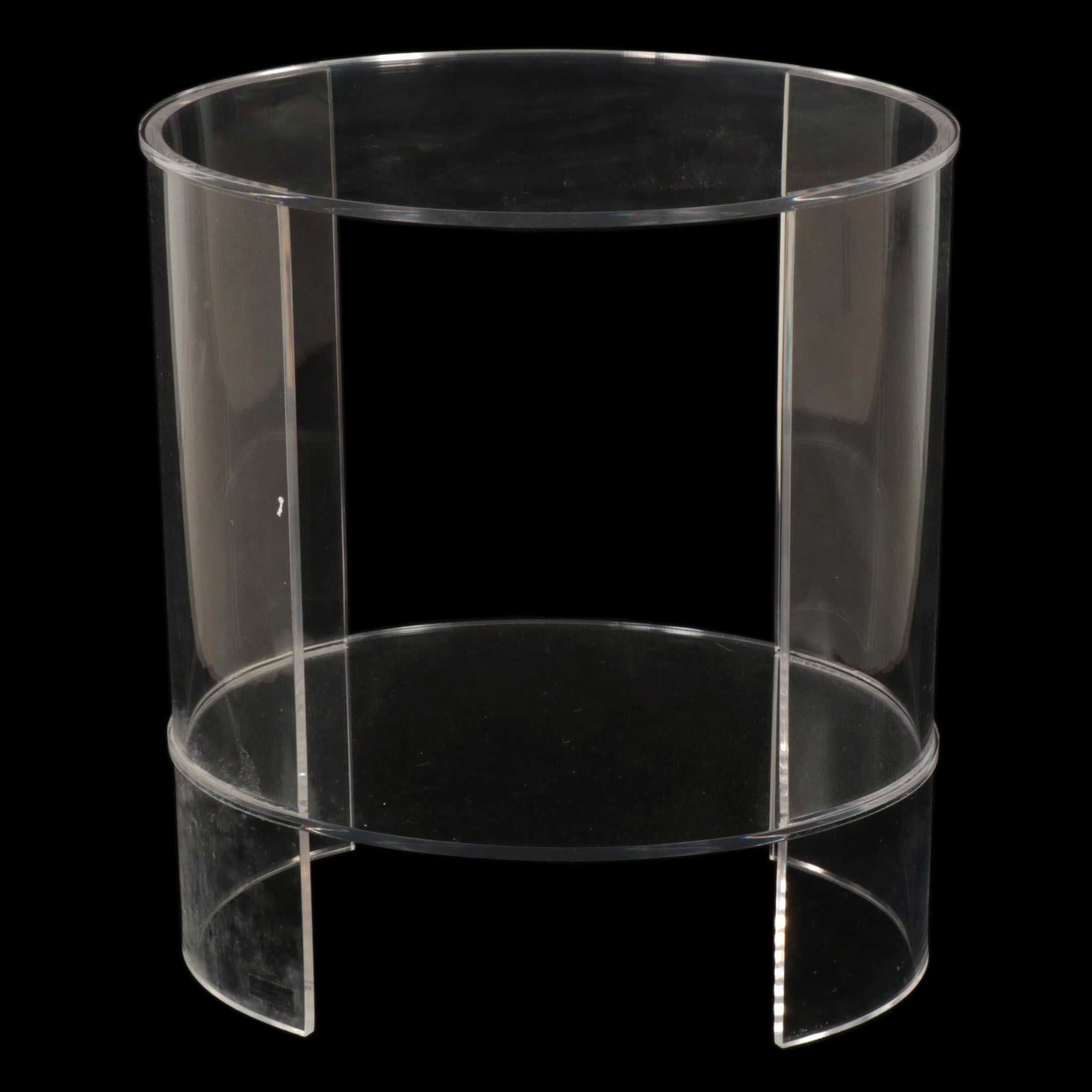 Contemporary Acrylic Two-Tier Oval Side Table
