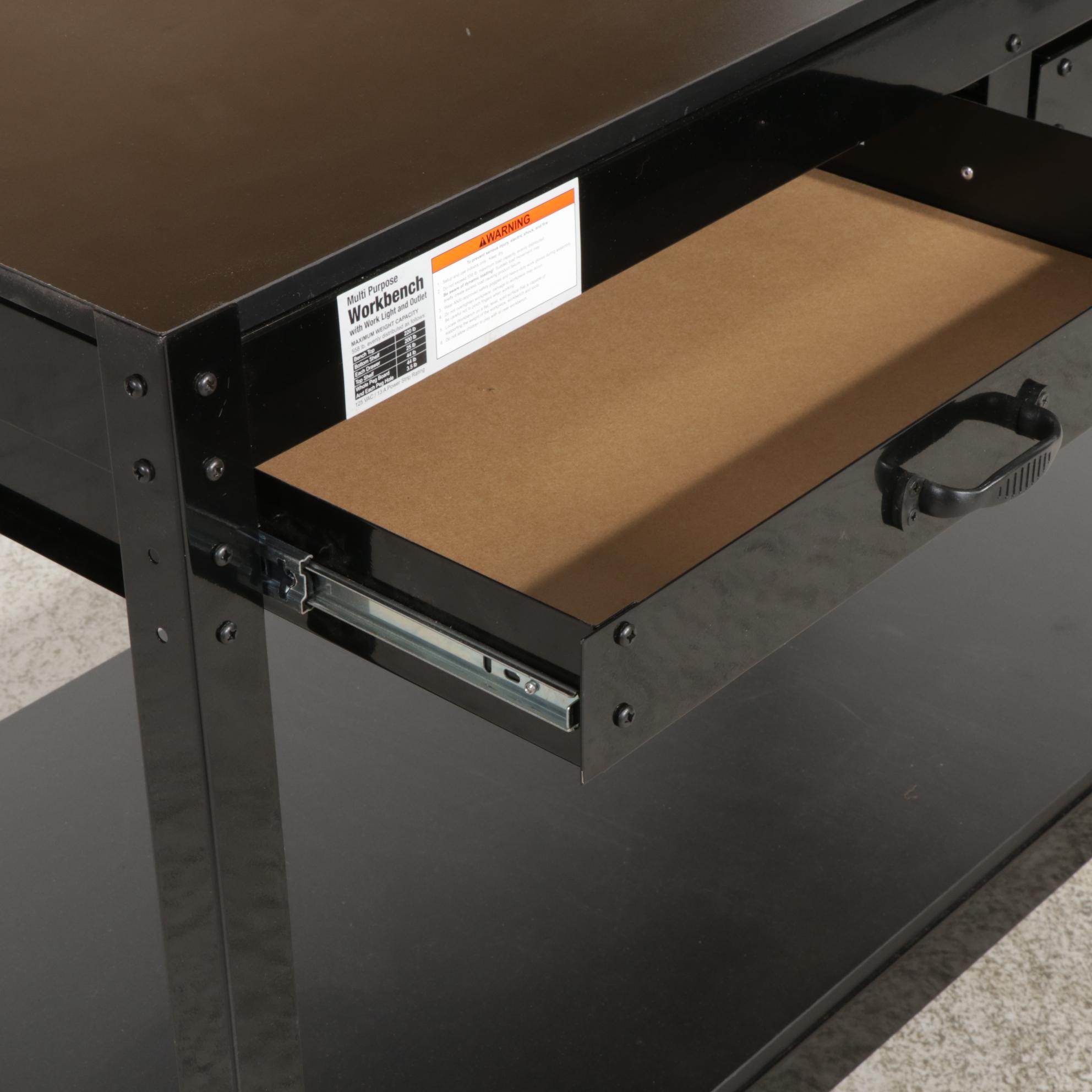 WORKPRO Steel Multipurpose Illuminated Workbench with Pegboard