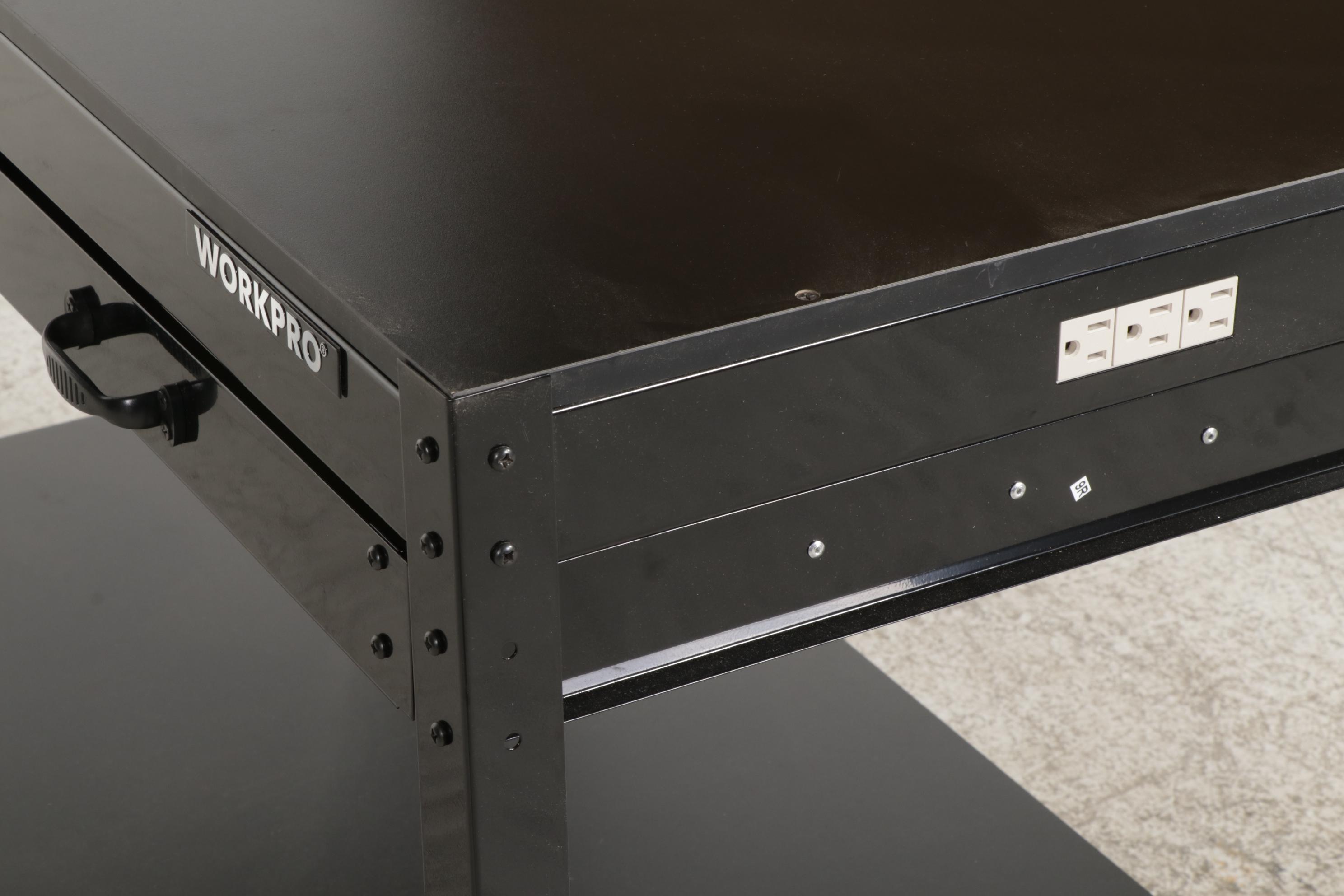 WORKPRO Steel Multipurpose Illuminated Workbench with Pegboard