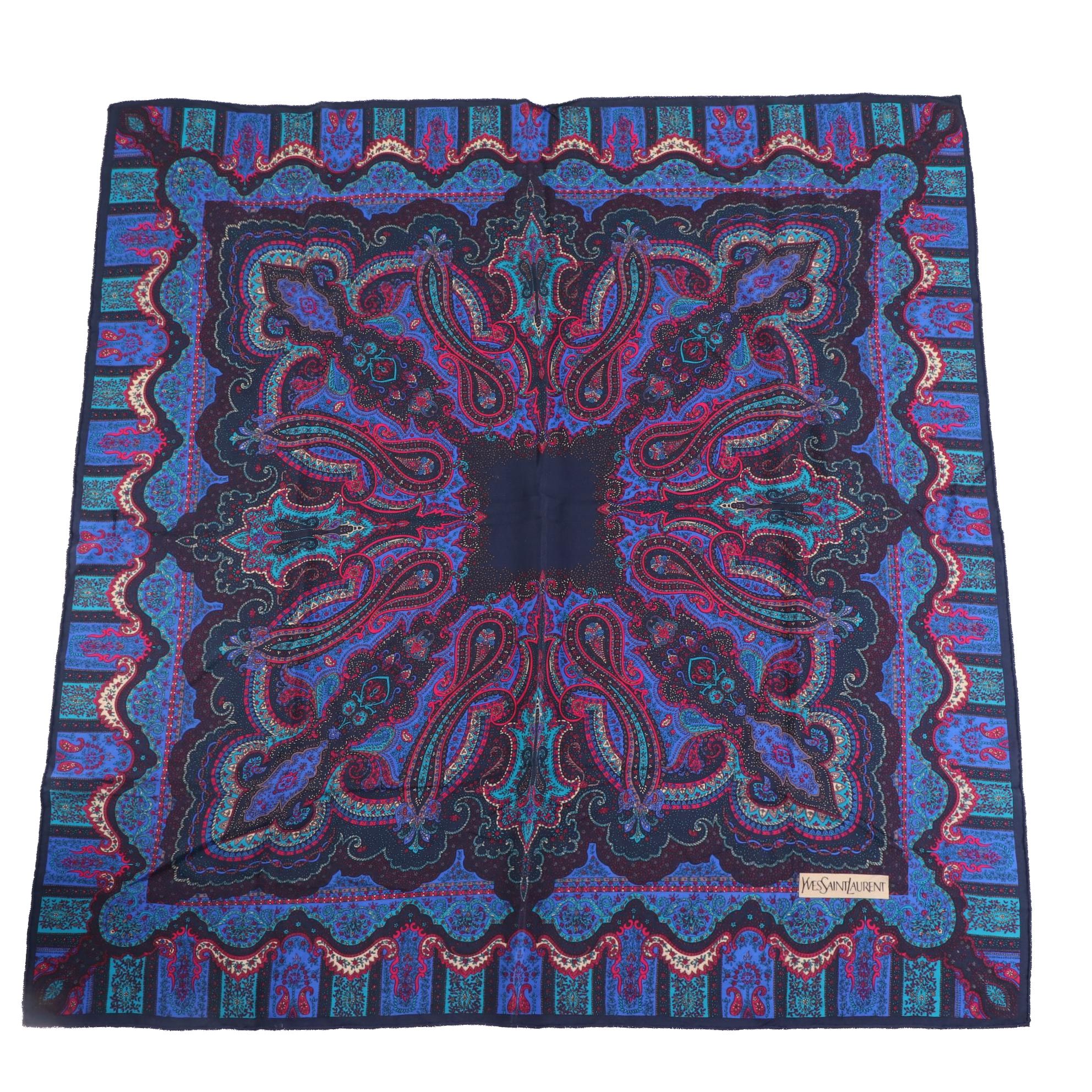 Yves Saint Laurent 85cm Scarf in Printed Silk