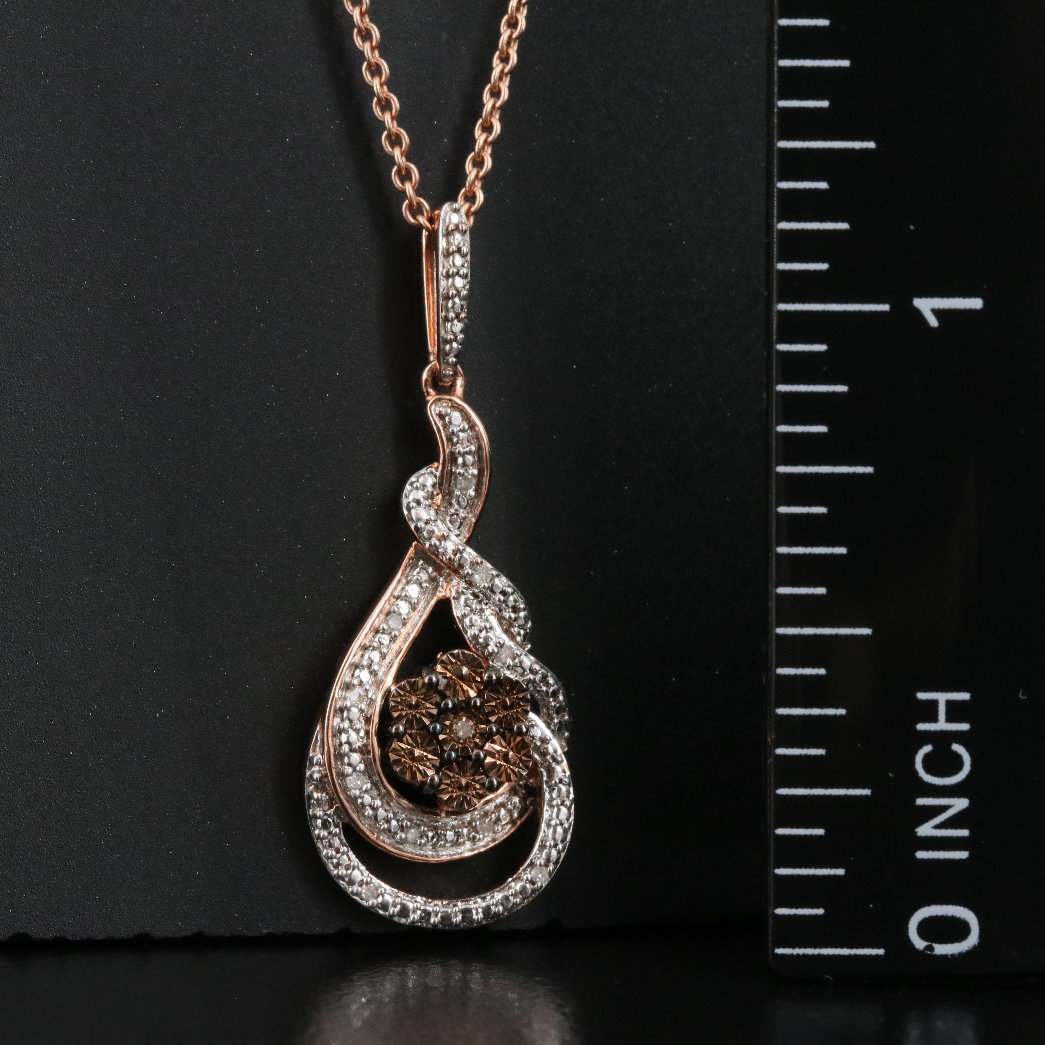 Sterling Diamond Pendant Necklace