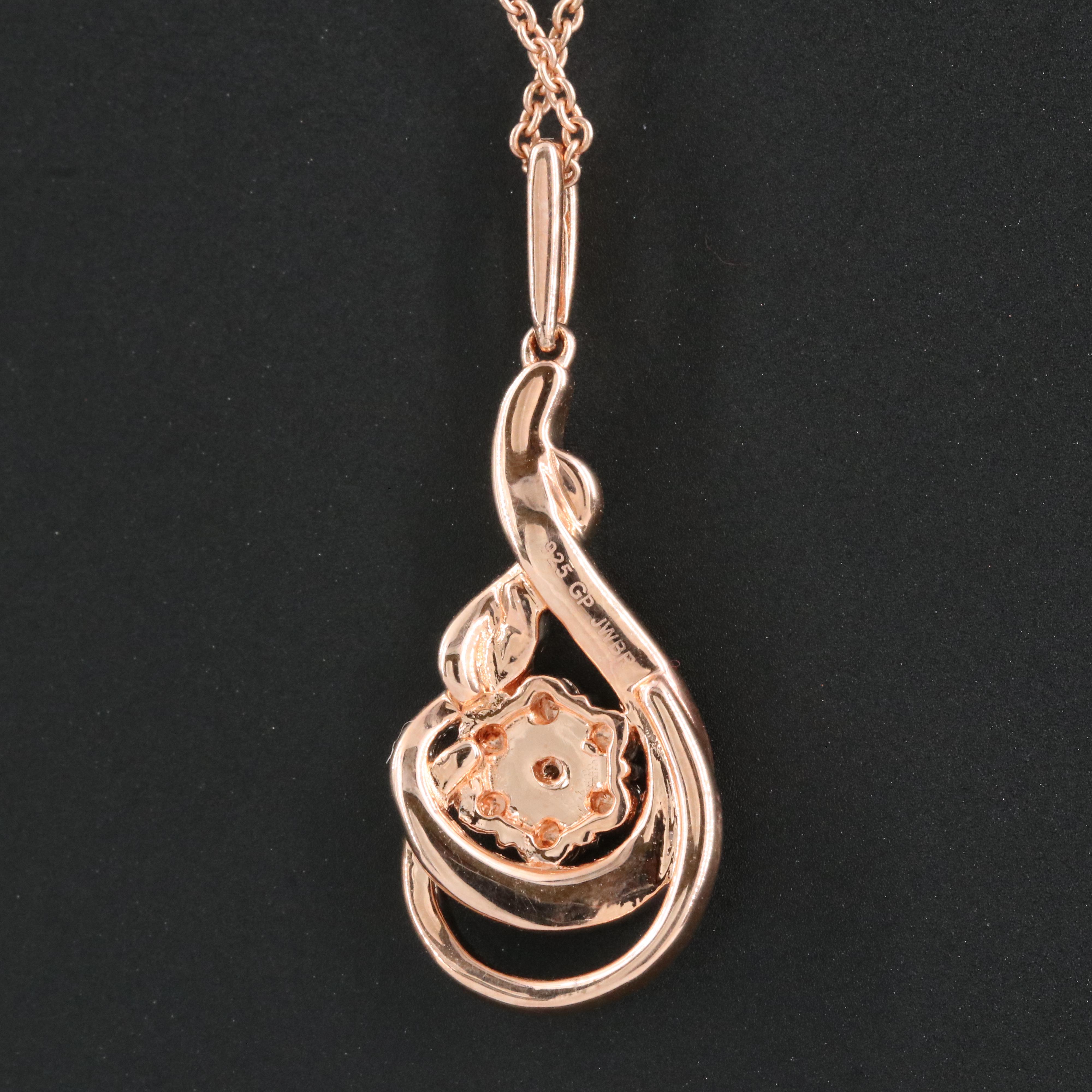 Sterling Diamond Pendant Necklace