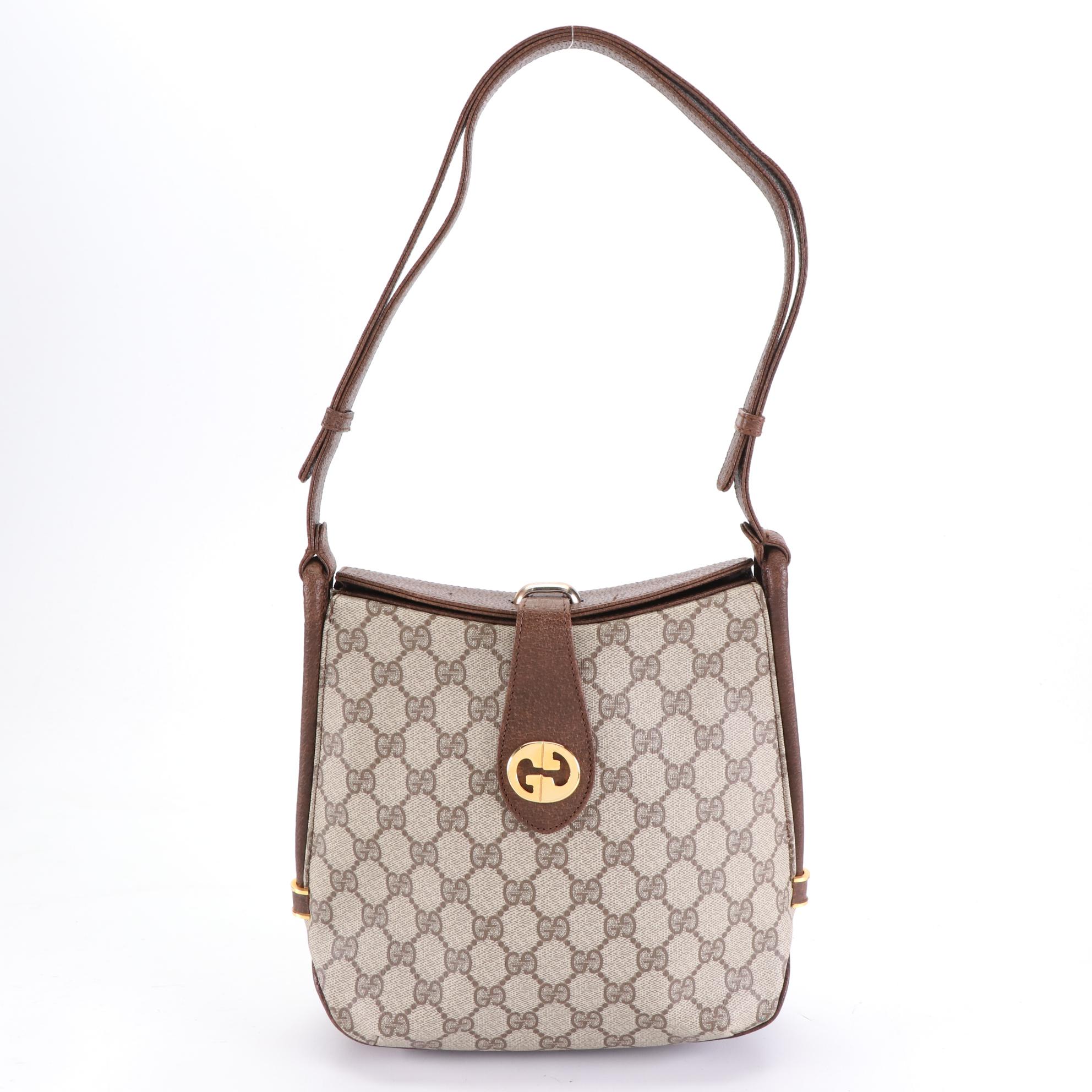 Gucci GG Supreme Canvas and Leather Shoulder Bag