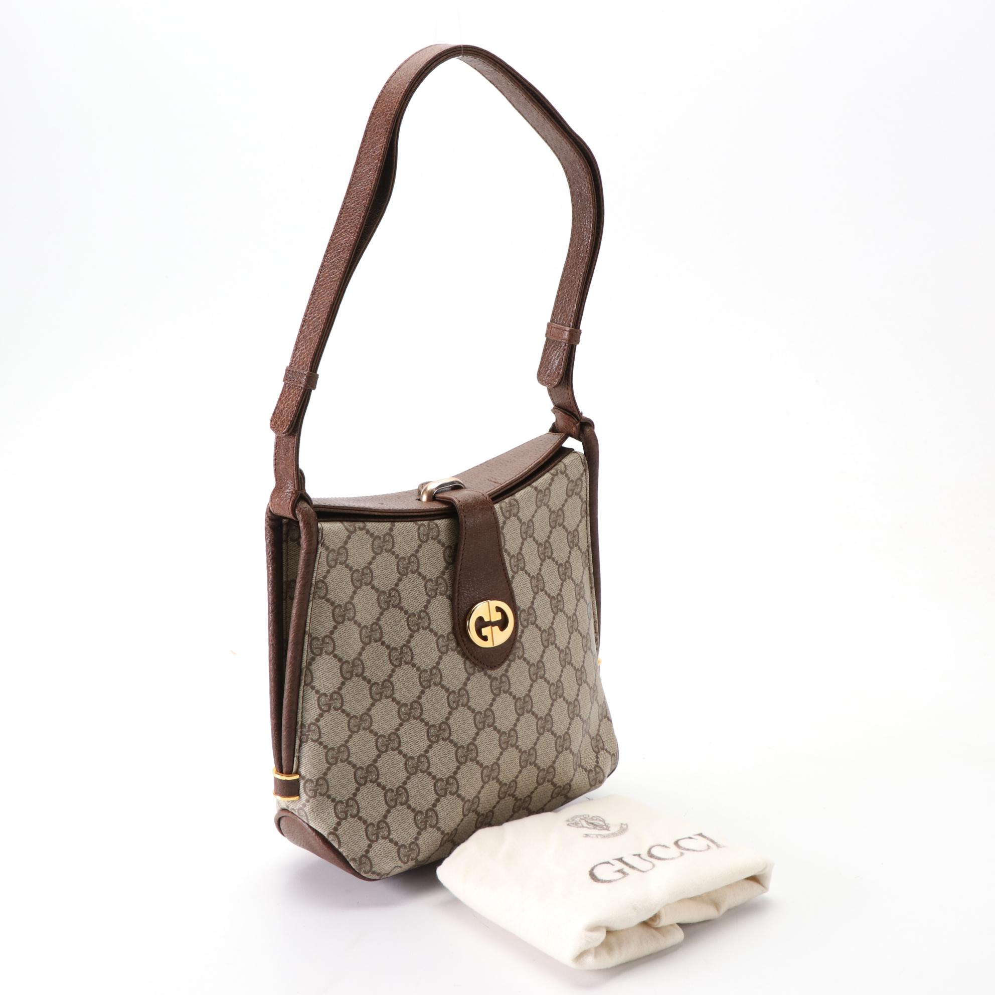 Gucci GG Supreme Canvas and Leather Shoulder Bag