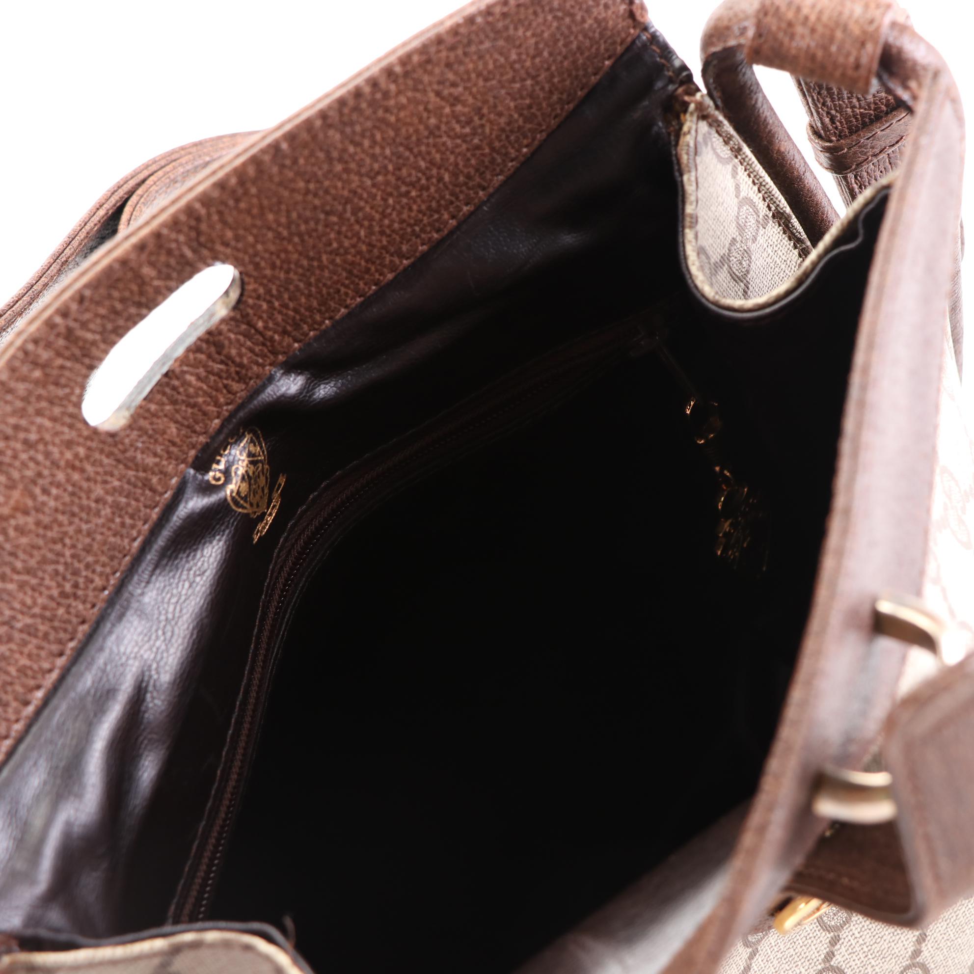 Gucci GG Supreme Canvas and Leather Shoulder Bag