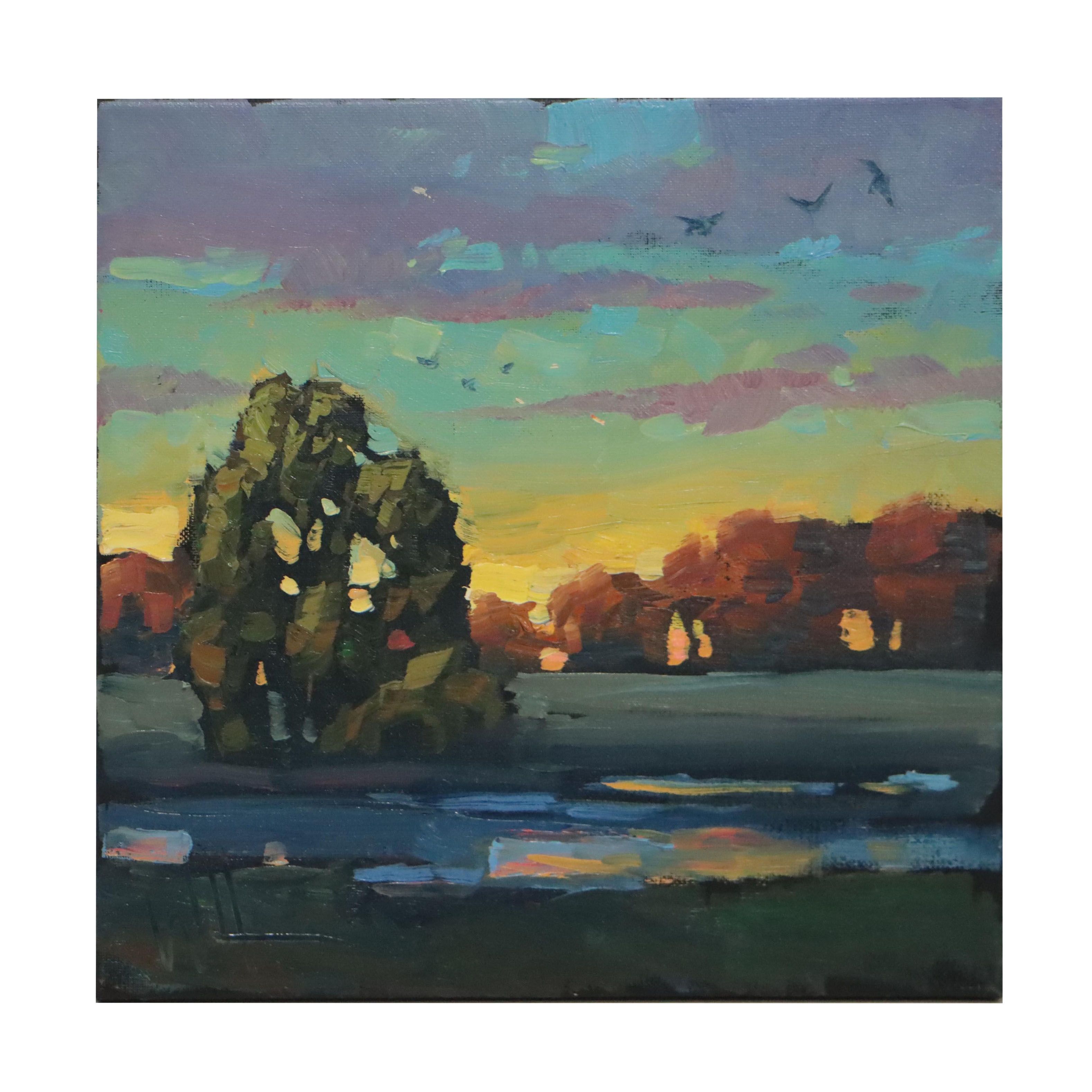 William Hawkins Landscape Oil Painting "El Alivio," 2022