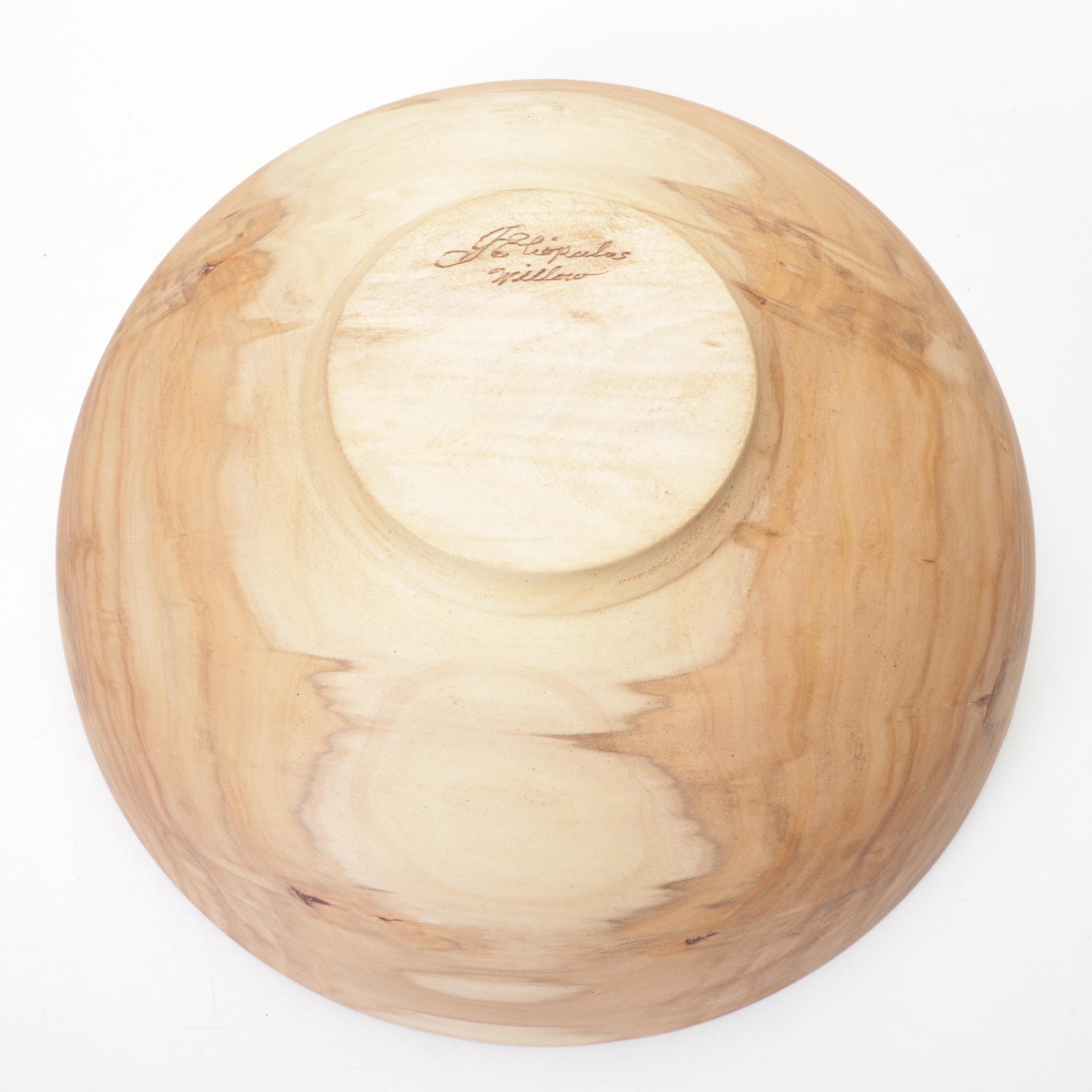 Jim Eliopulos Turned Box Elder & Willow Bowls with Walnut Bird Sculpture & Vase