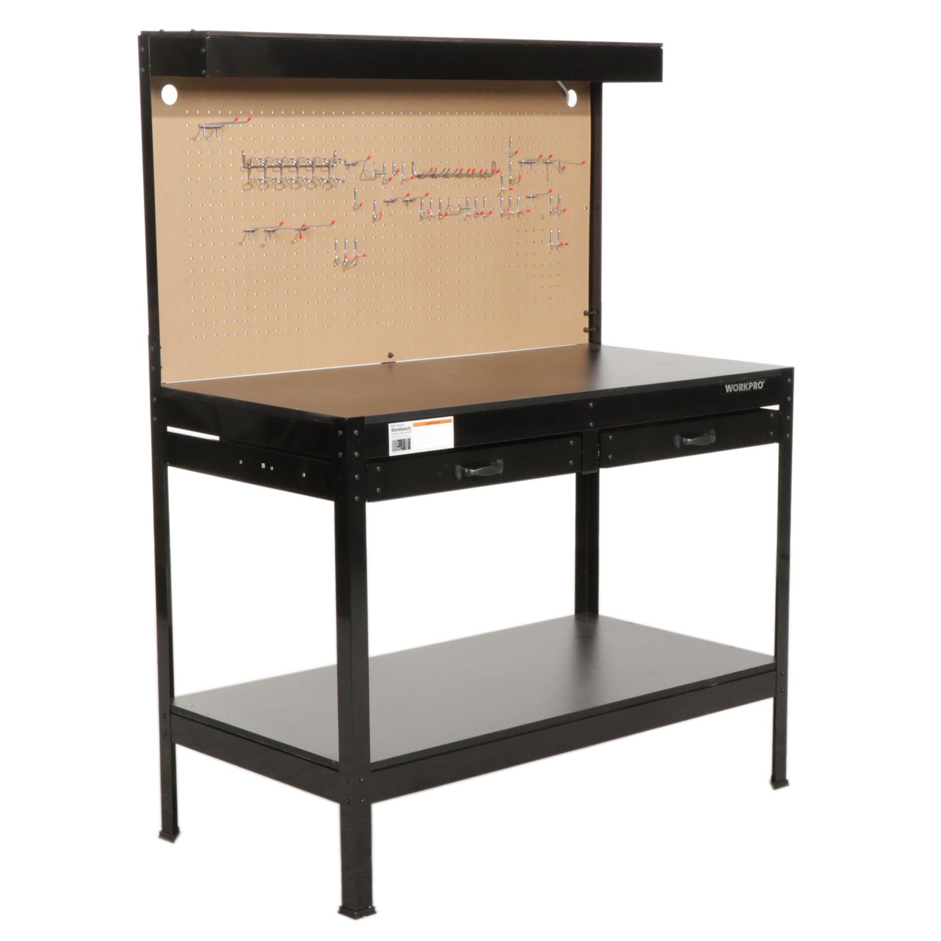 WORKPRO Steel Multipurpose Illuminated Workbench with Pegboard