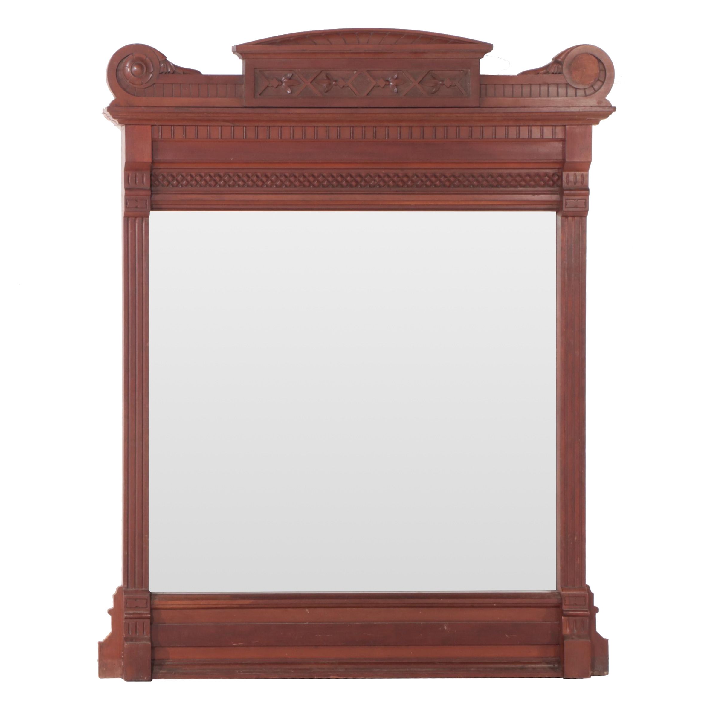 Victorian Cherrywood Mirror, Late 19th Century