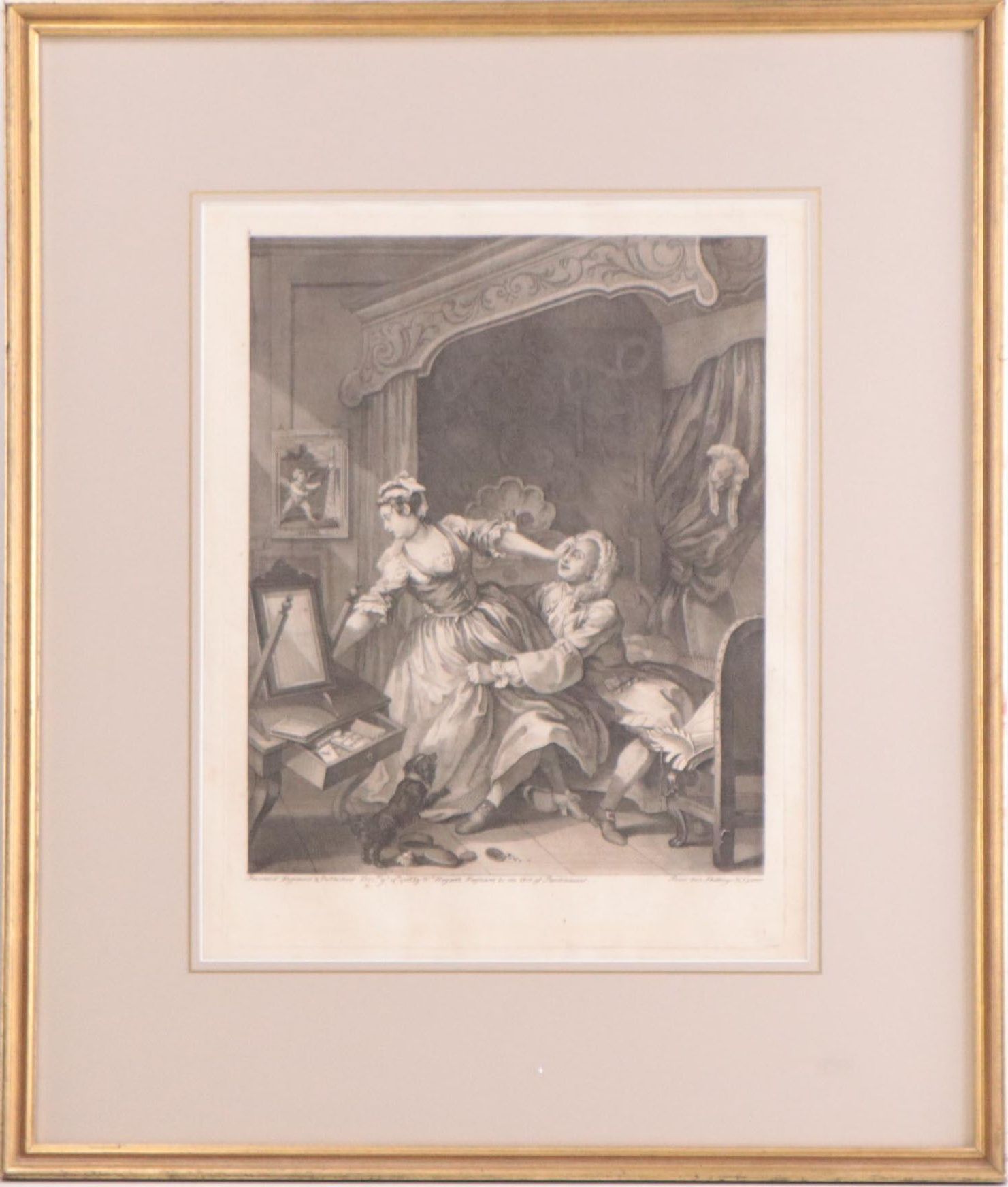 William Hogarth Engravings "Before" and "After," 1736