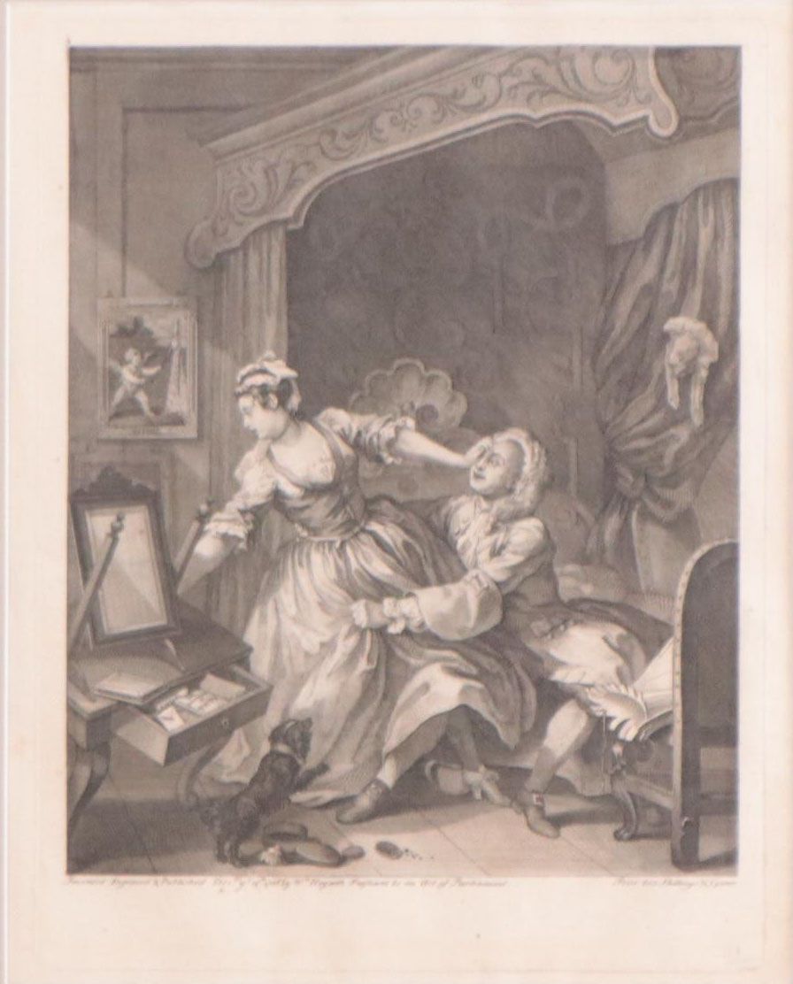 William Hogarth Engravings "Before" and "After," 1736