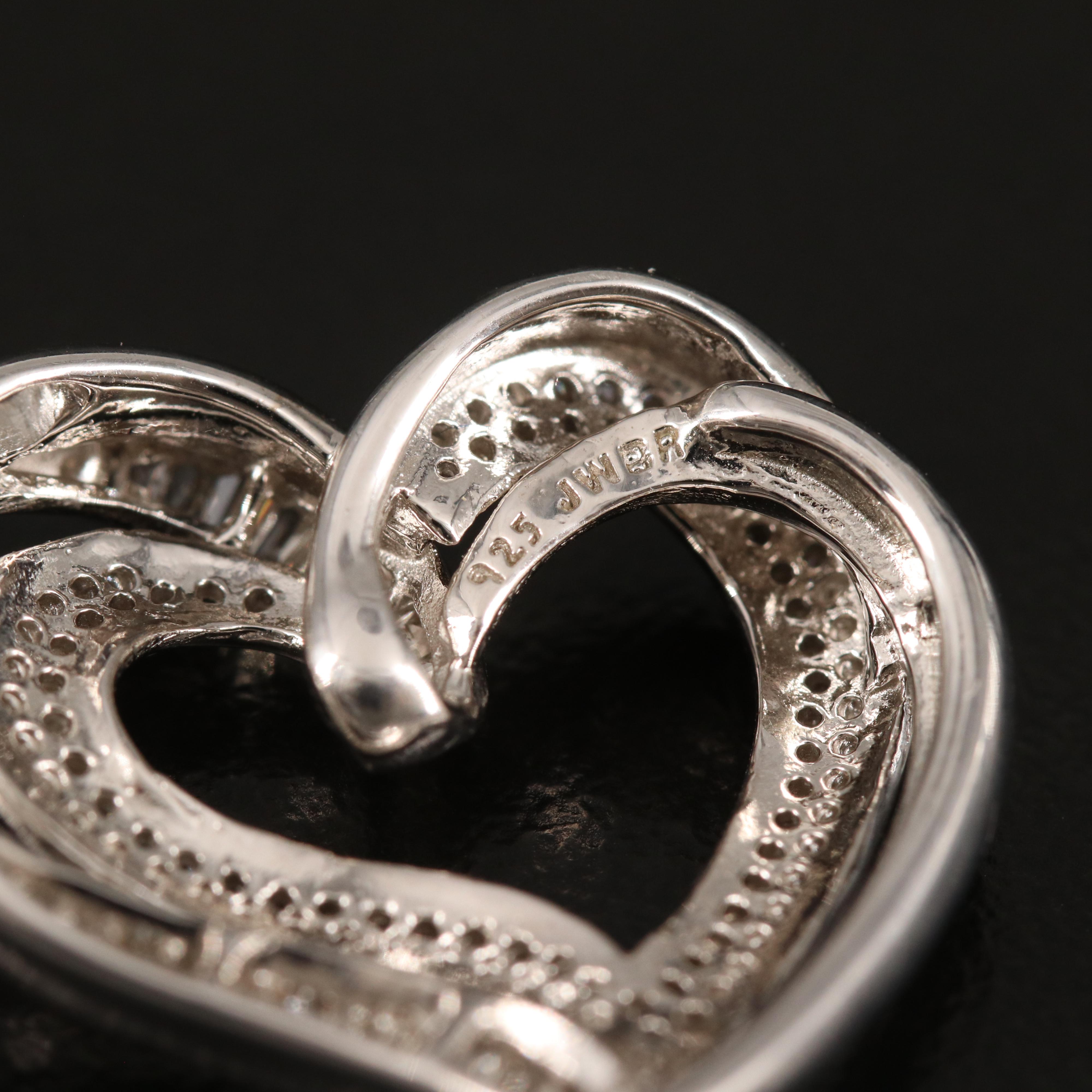 Diamond Heart Pendant Necklace in Sterling