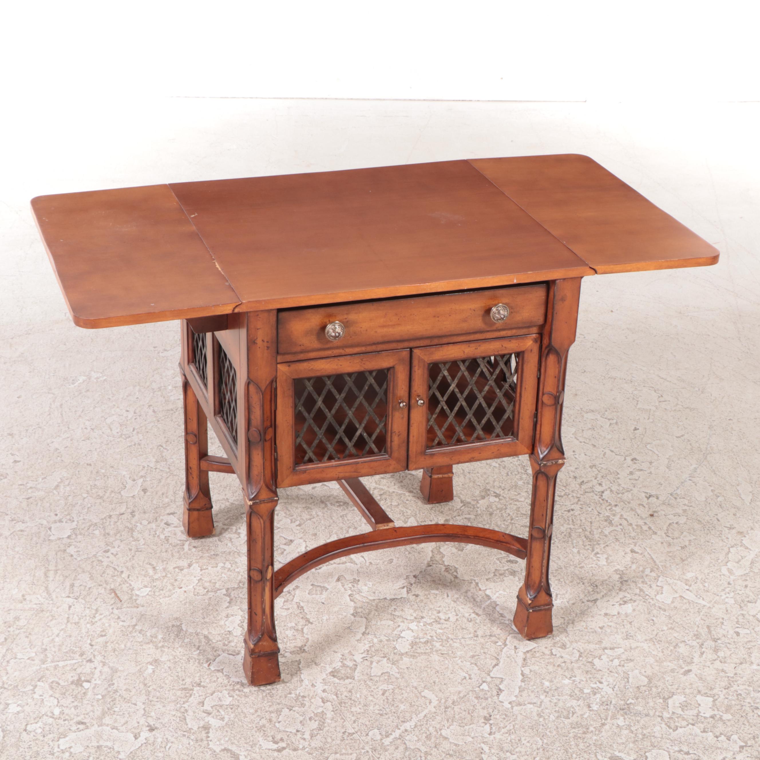 Tommy Bahama French Provincial Style Drop-Leaf Side Table and Two Side Chairs