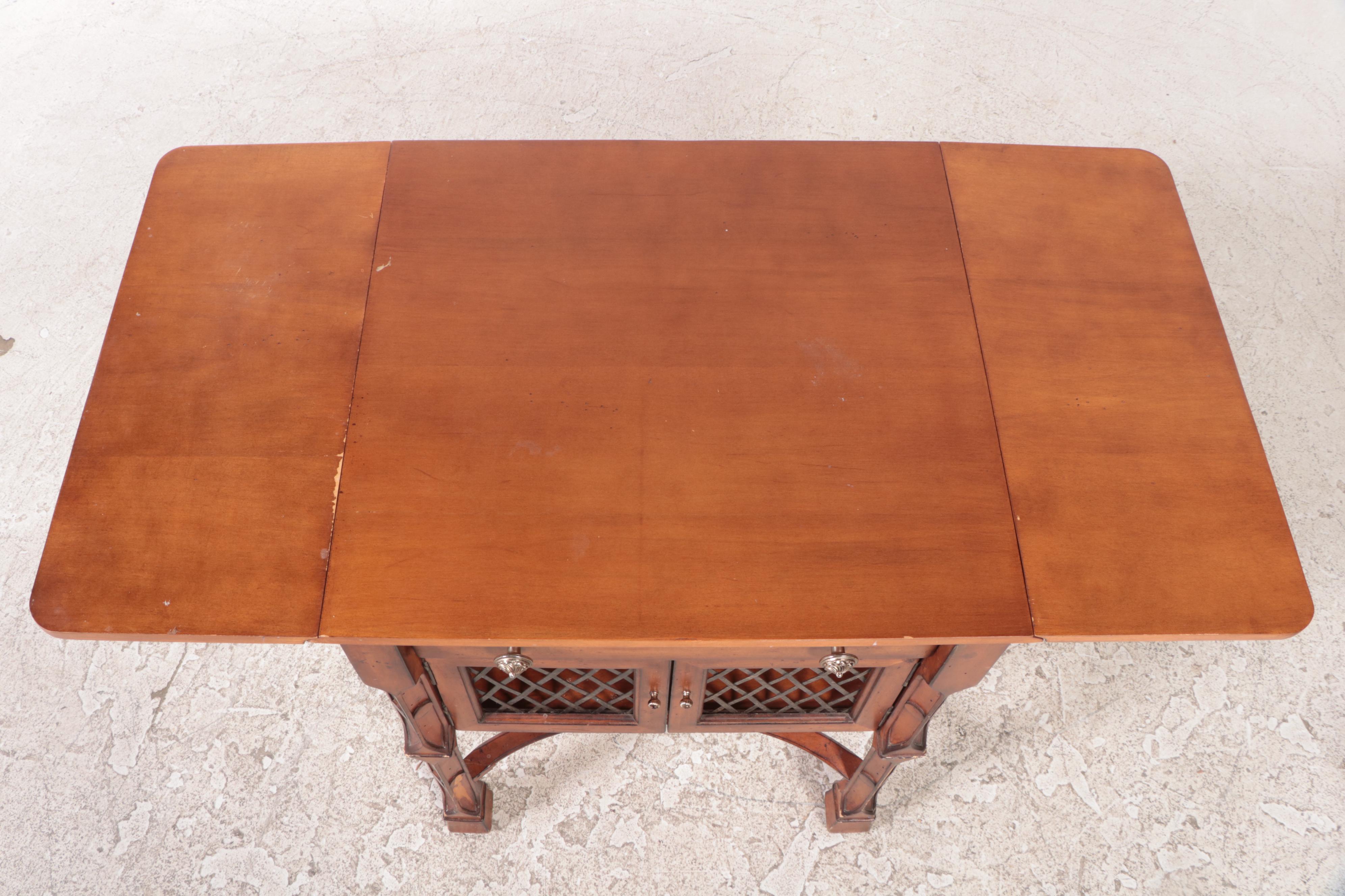 Tommy Bahama French Provincial Style Drop-Leaf Side Table and Two Side Chairs