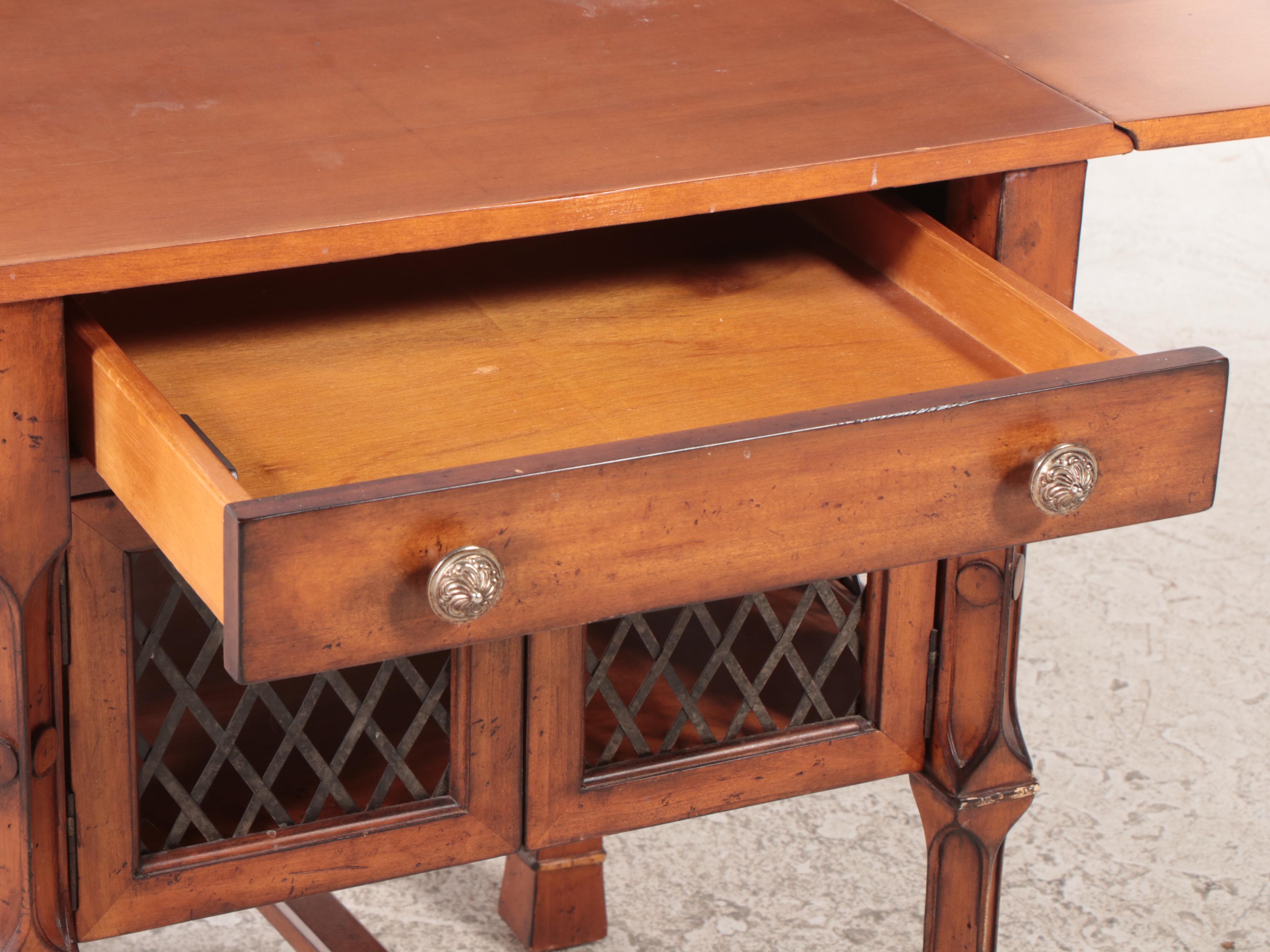 Tommy Bahama French Provincial Style Drop-Leaf Side Table and Two Side Chairs