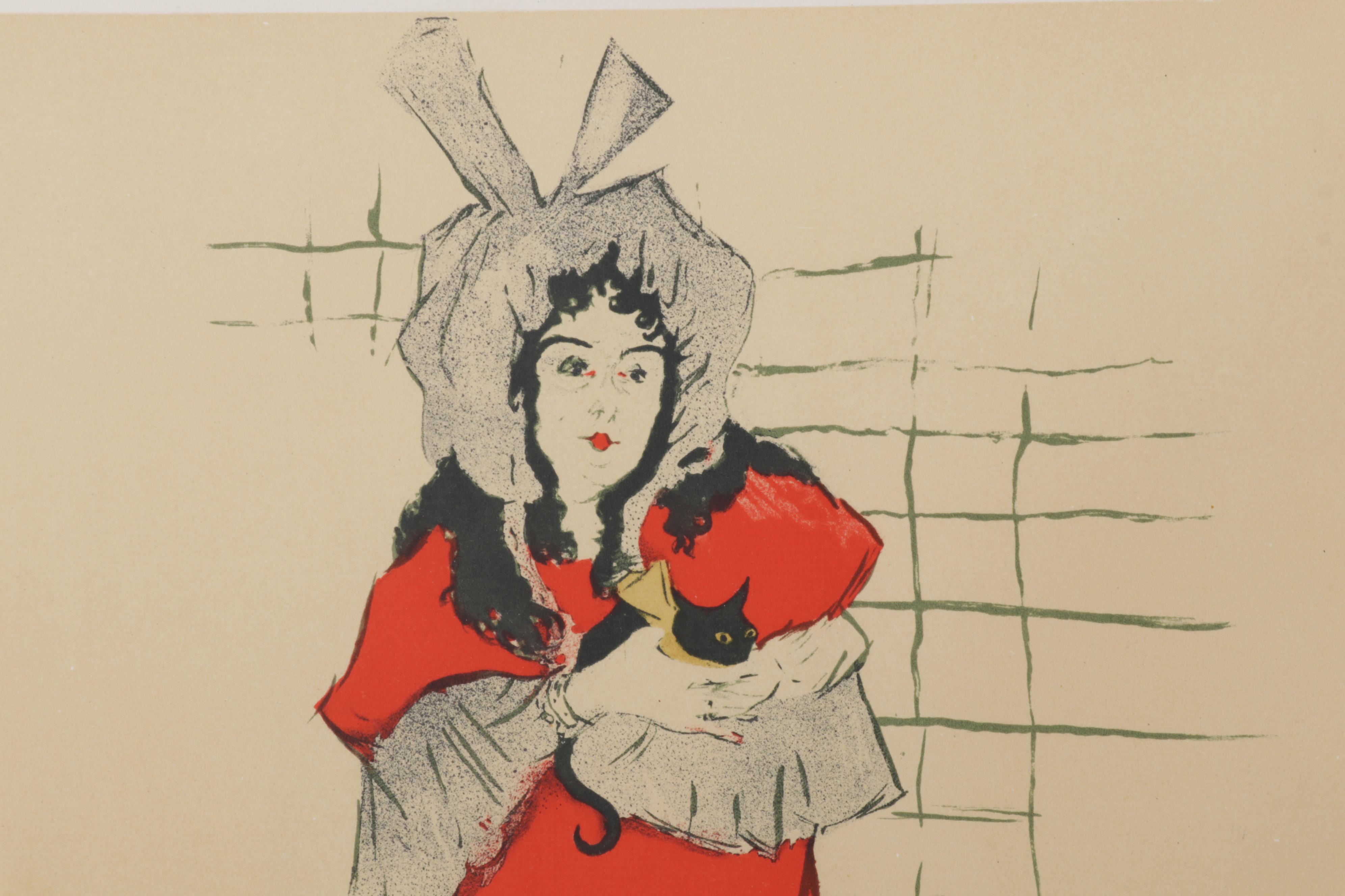 Color Lithograph After Henri de Toulouse-Lautrec "May Belfort," Circa 1946
