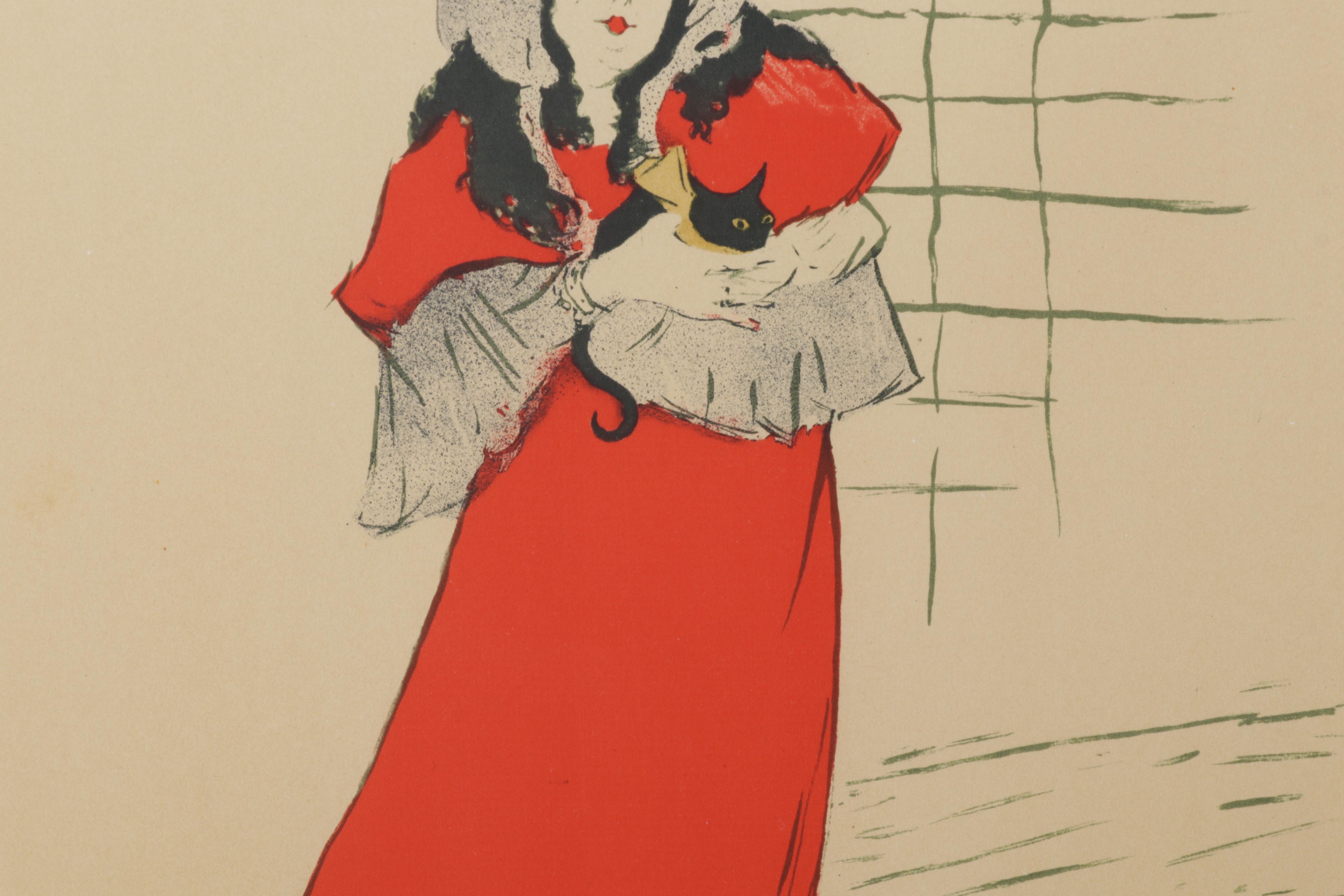 Color Lithograph After Henri de Toulouse-Lautrec "May Belfort," Circa 1946
