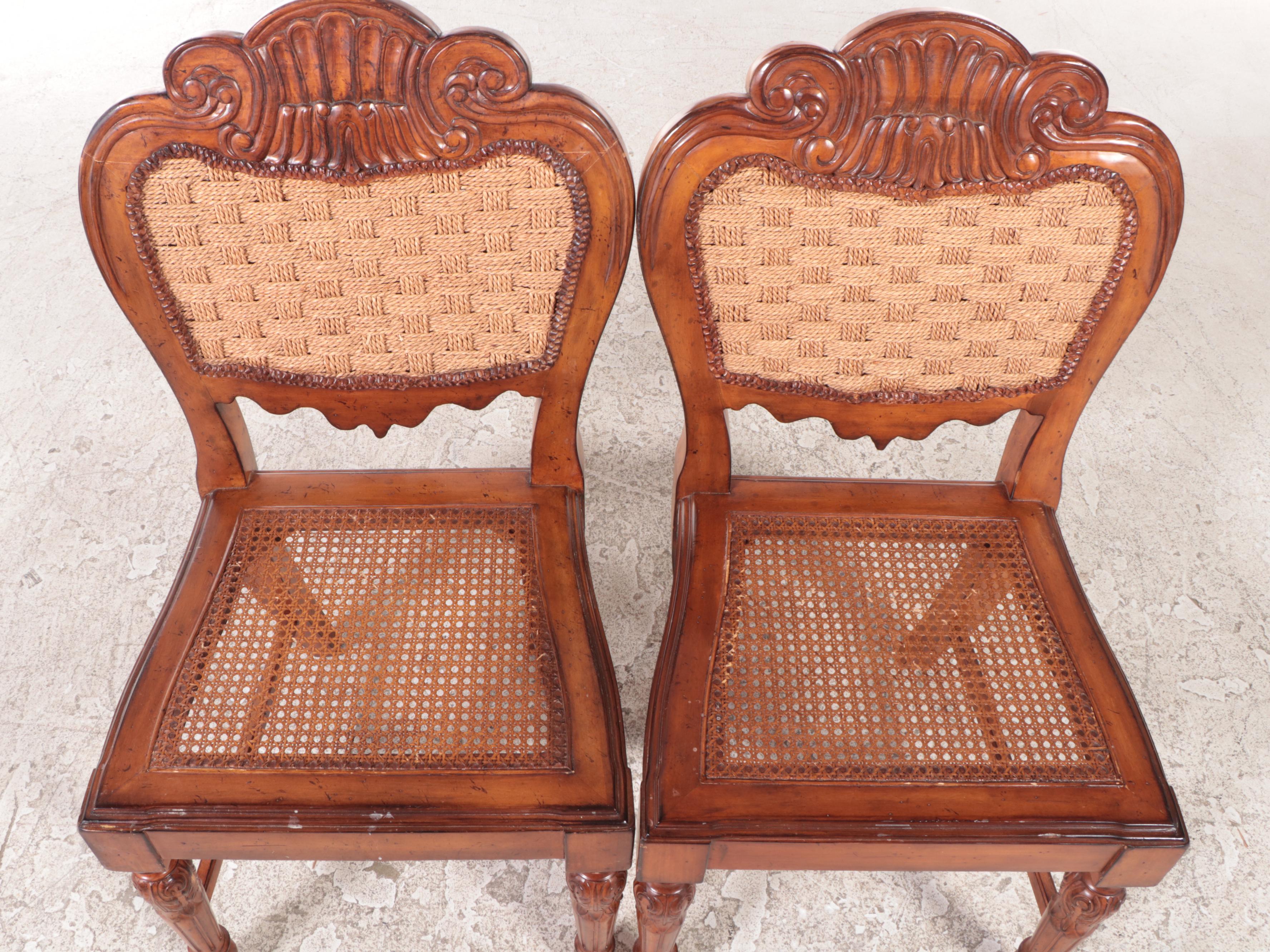 Tommy Bahama French Provincial Style Drop-Leaf Side Table and Two Side Chairs