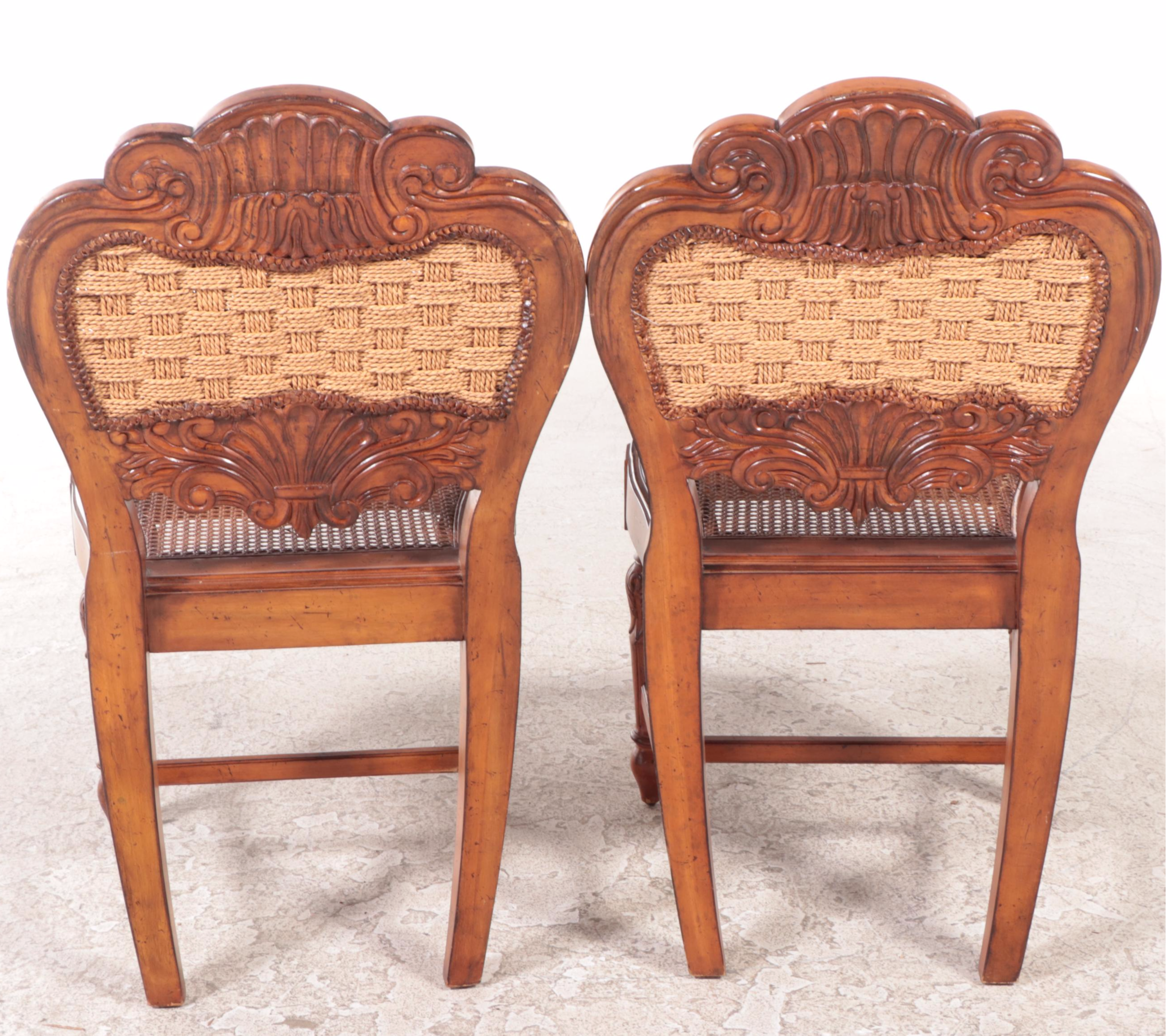 Tommy Bahama French Provincial Style Drop-Leaf Side Table and Two Side Chairs