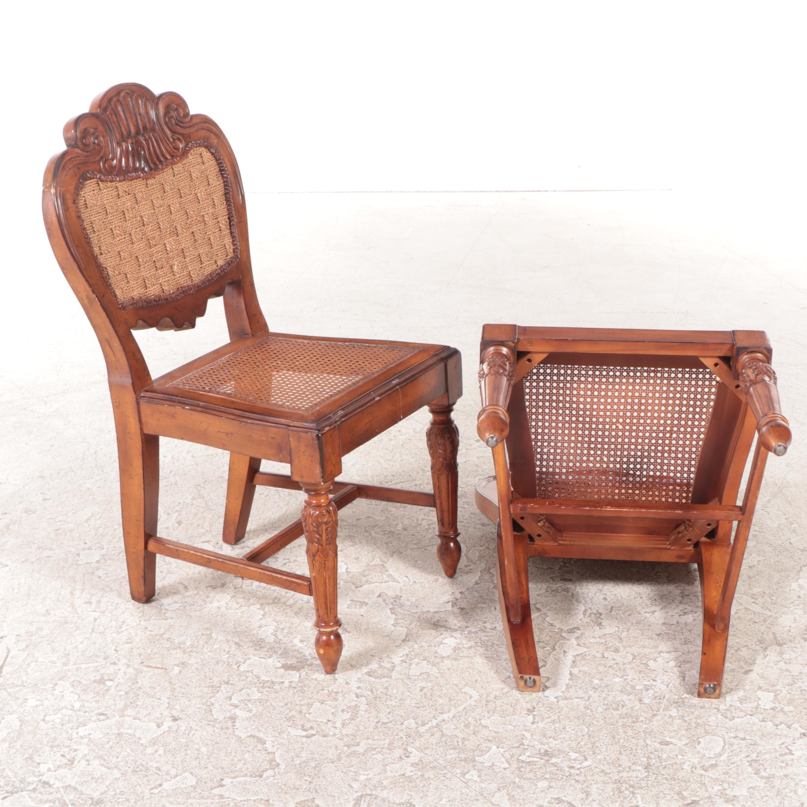 Tommy Bahama French Provincial Style Drop-Leaf Side Table and Two Side Chairs