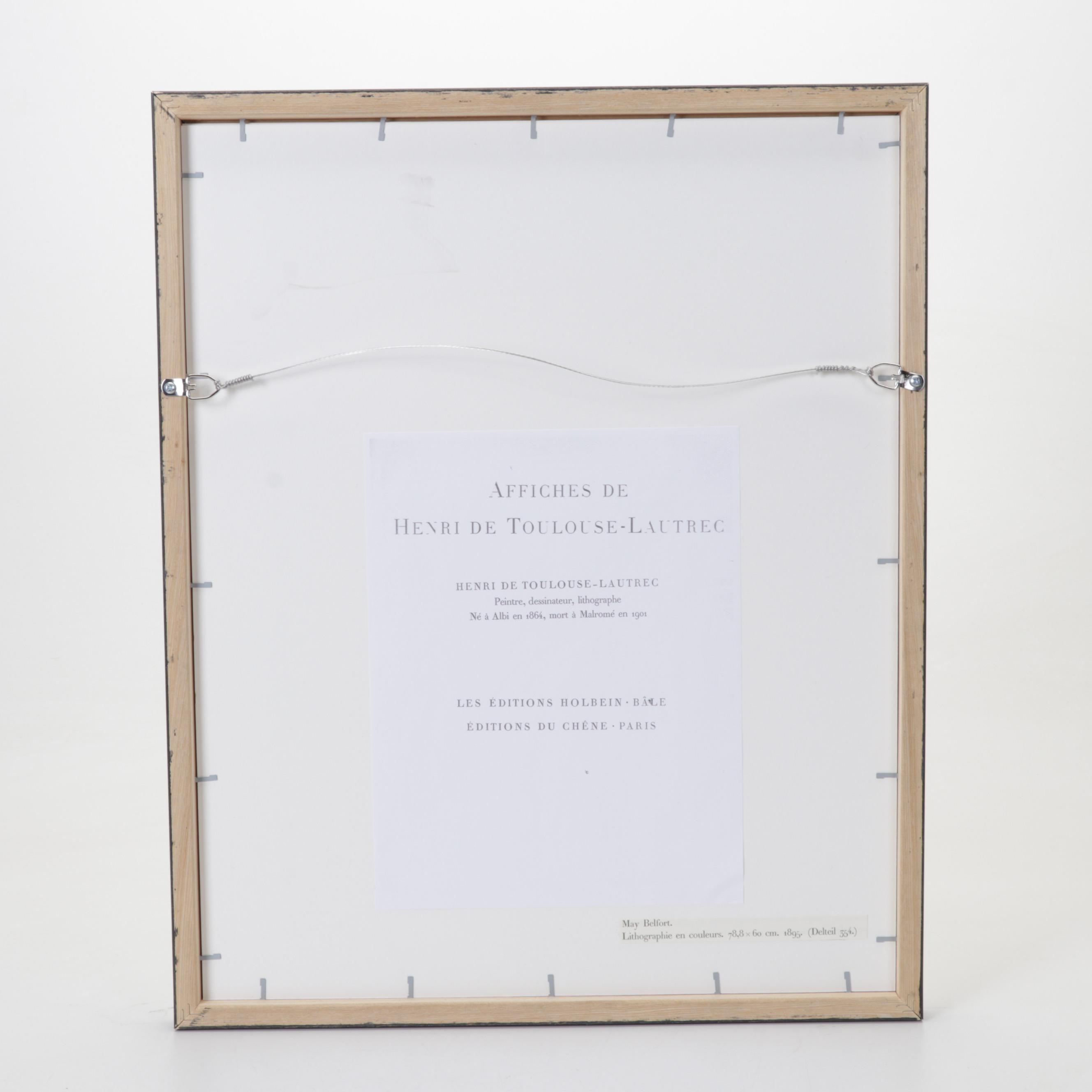 Color Lithograph After Henri de Toulouse-Lautrec "May Belfort," Circa 1946