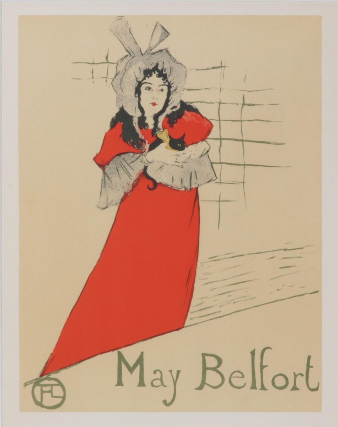 Color Lithograph After Henri de Toulouse-Lautrec "May Belfort," Circa 1946