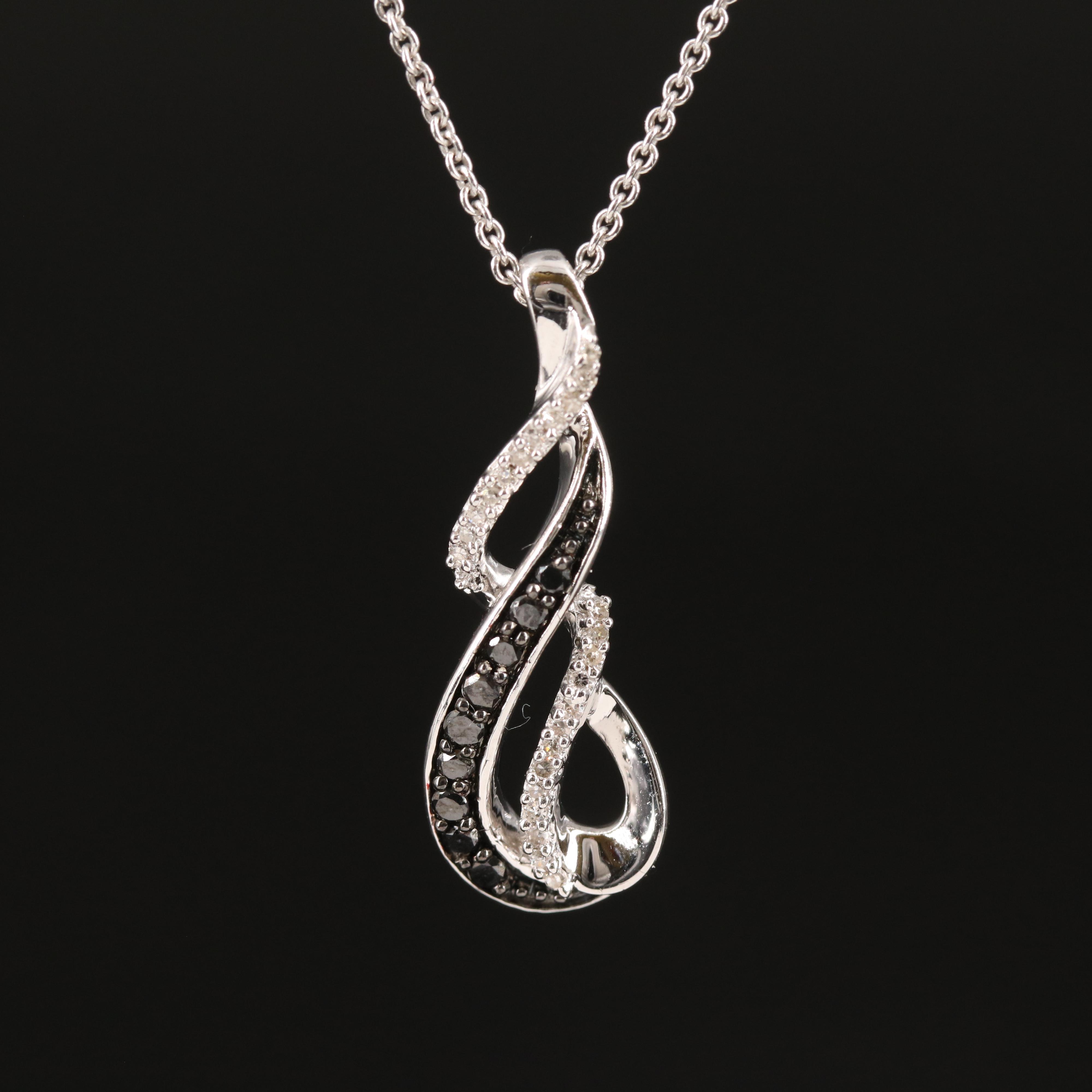 Diamond Pendant Necklace in Sterling