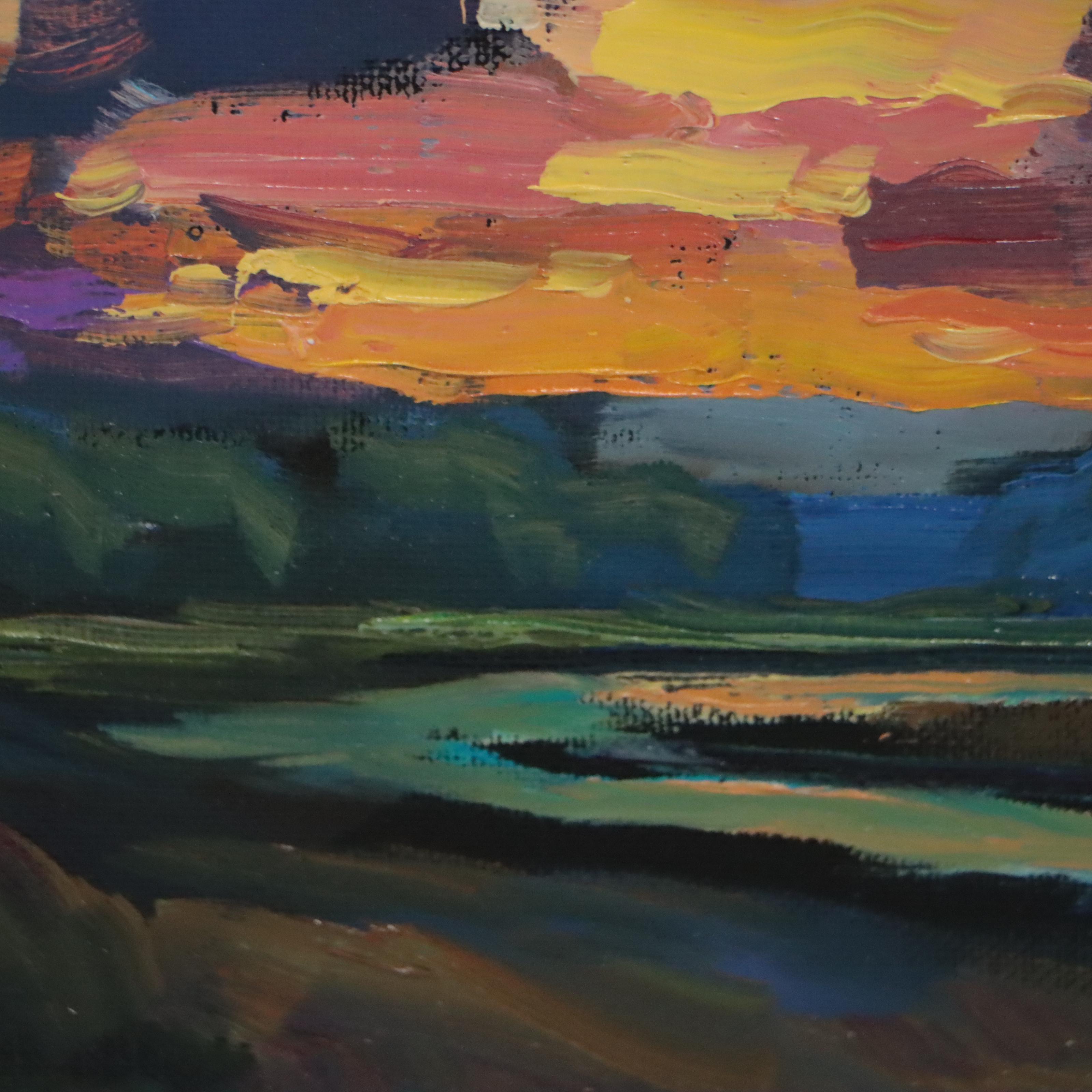 William Hawkins Landscape Oil Painting "Los Colores del Vallecito," 2022