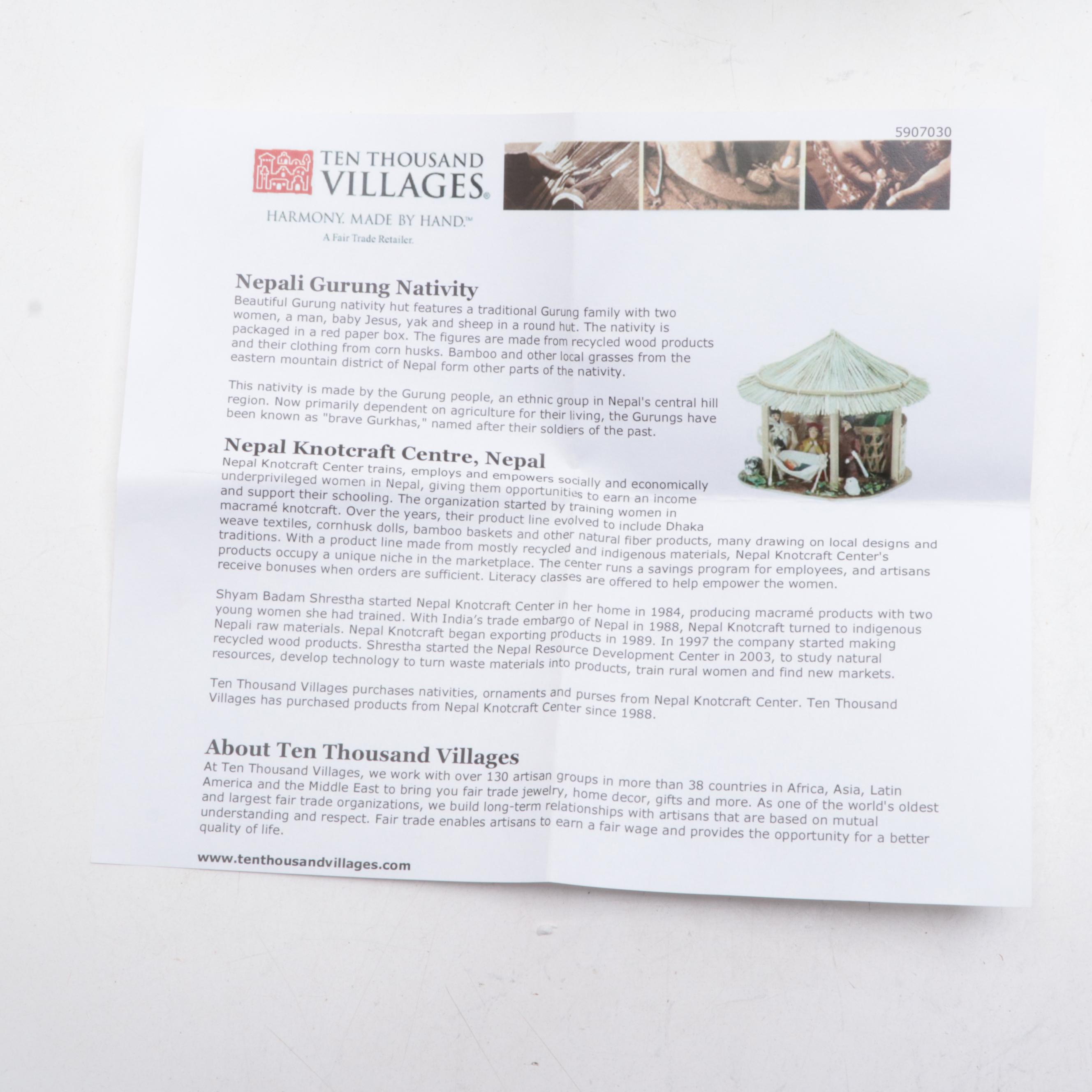 Nepali Gurung Nativity Scene with Other Corn Husk Nativity Figurines