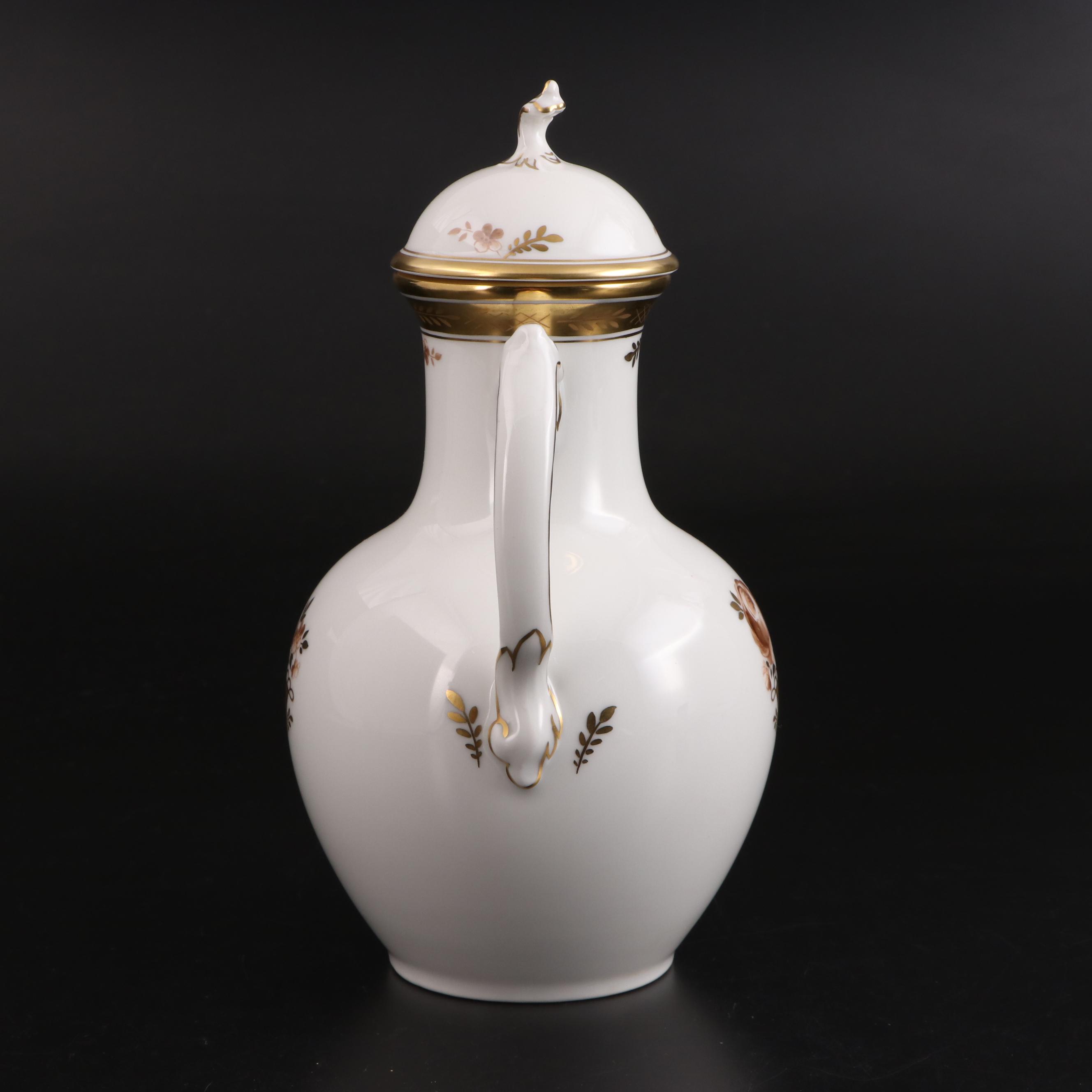 Royal Copenhagen "Golden Basket" Porcelain Coffee Set