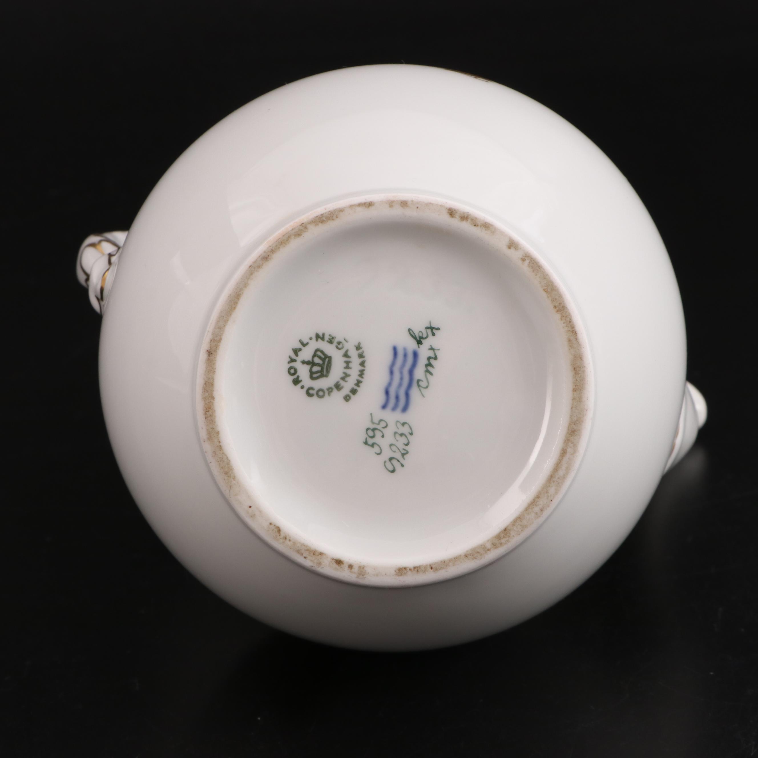 Royal Copenhagen "Golden Basket" Porcelain Coffee Set