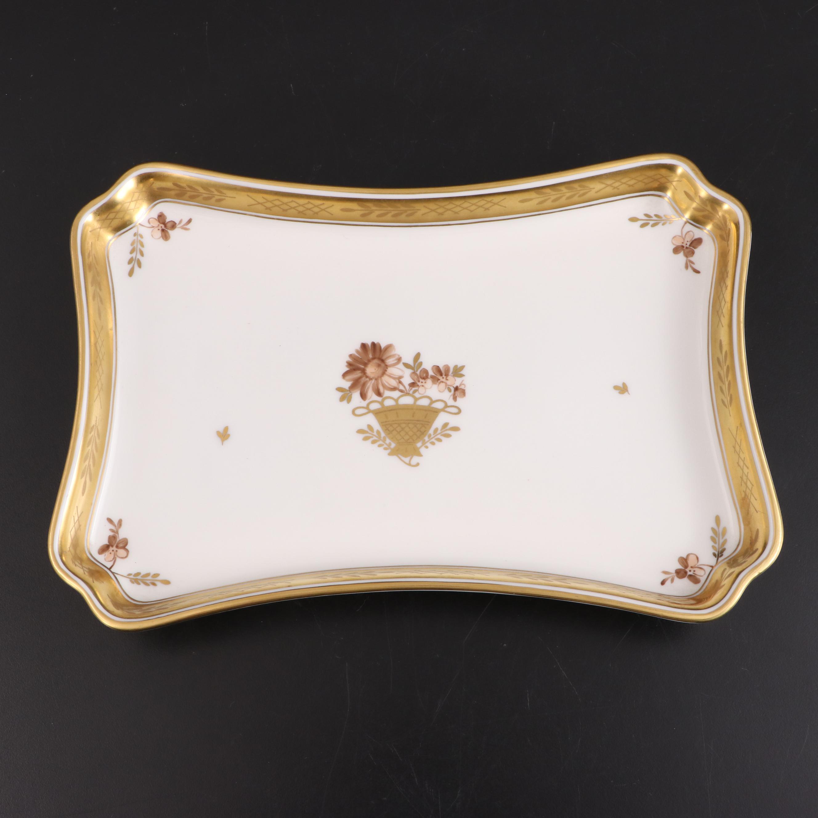 Royal Copenhagen "Golden Basket" Porcelain Coffee Set