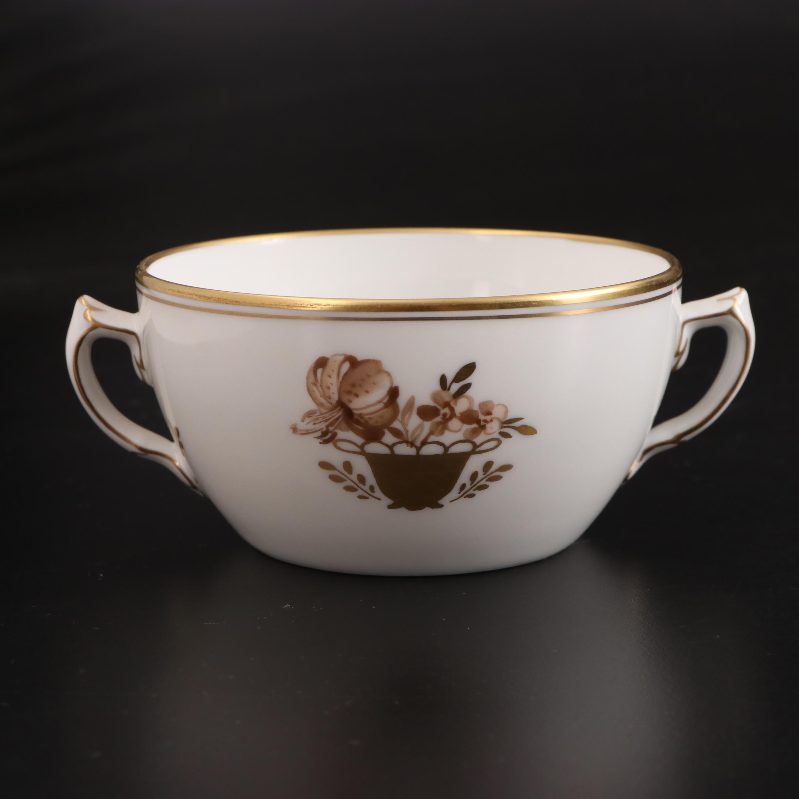 Royal Copenhagen "Golden Basket" Porcelain Coffee Set