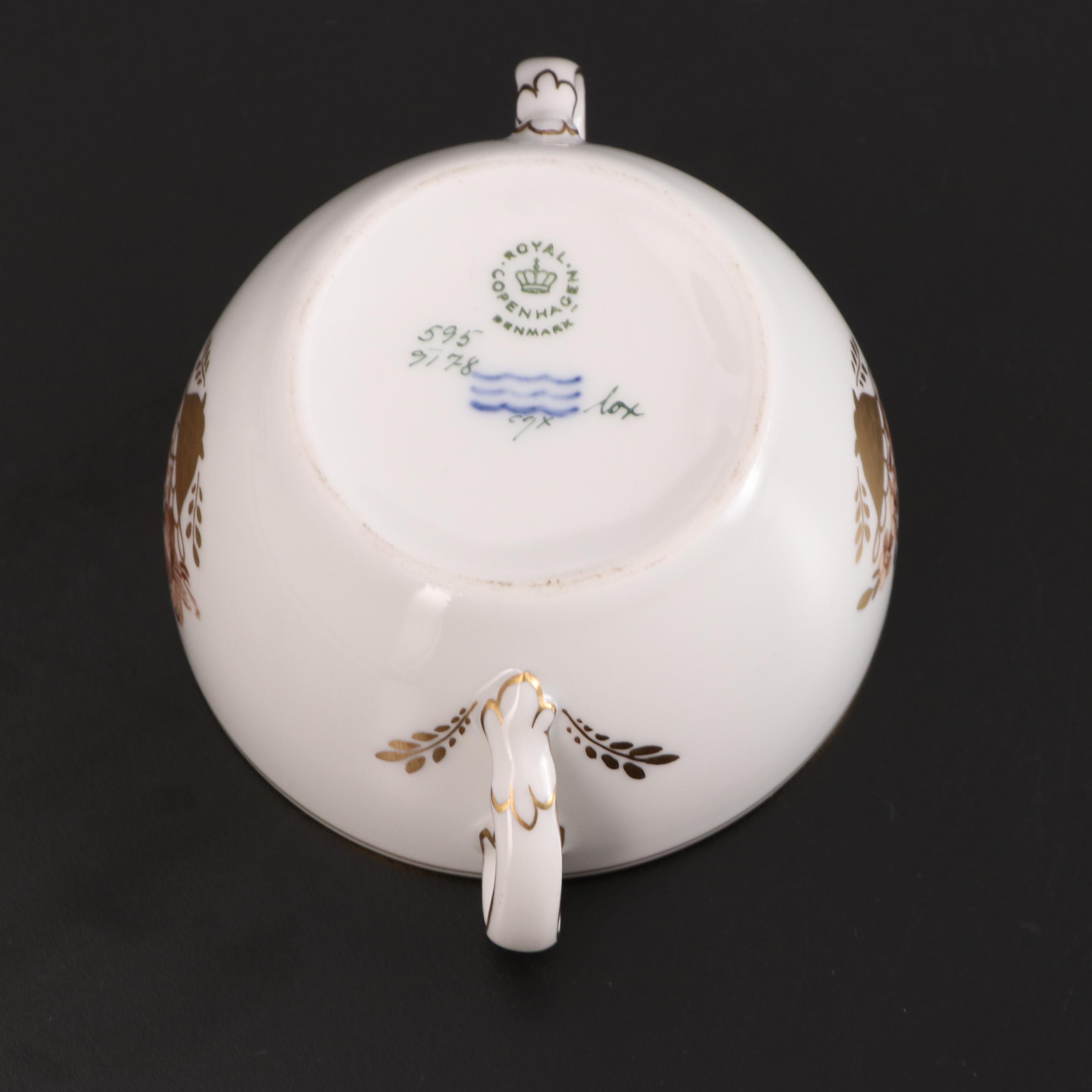 Royal Copenhagen "Golden Basket" Porcelain Coffee Set