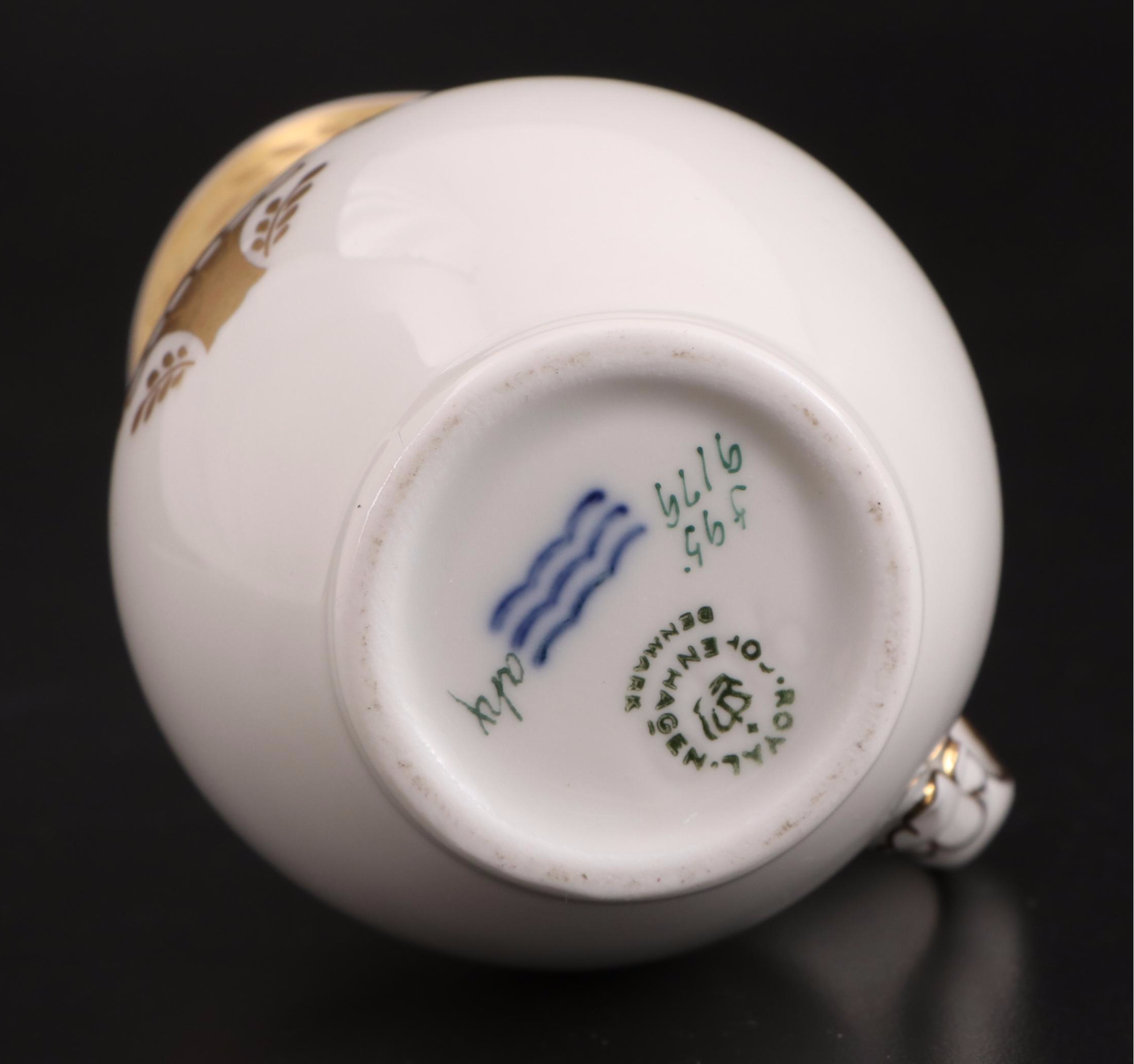 Royal Copenhagen "Golden Basket" Porcelain Coffee Set