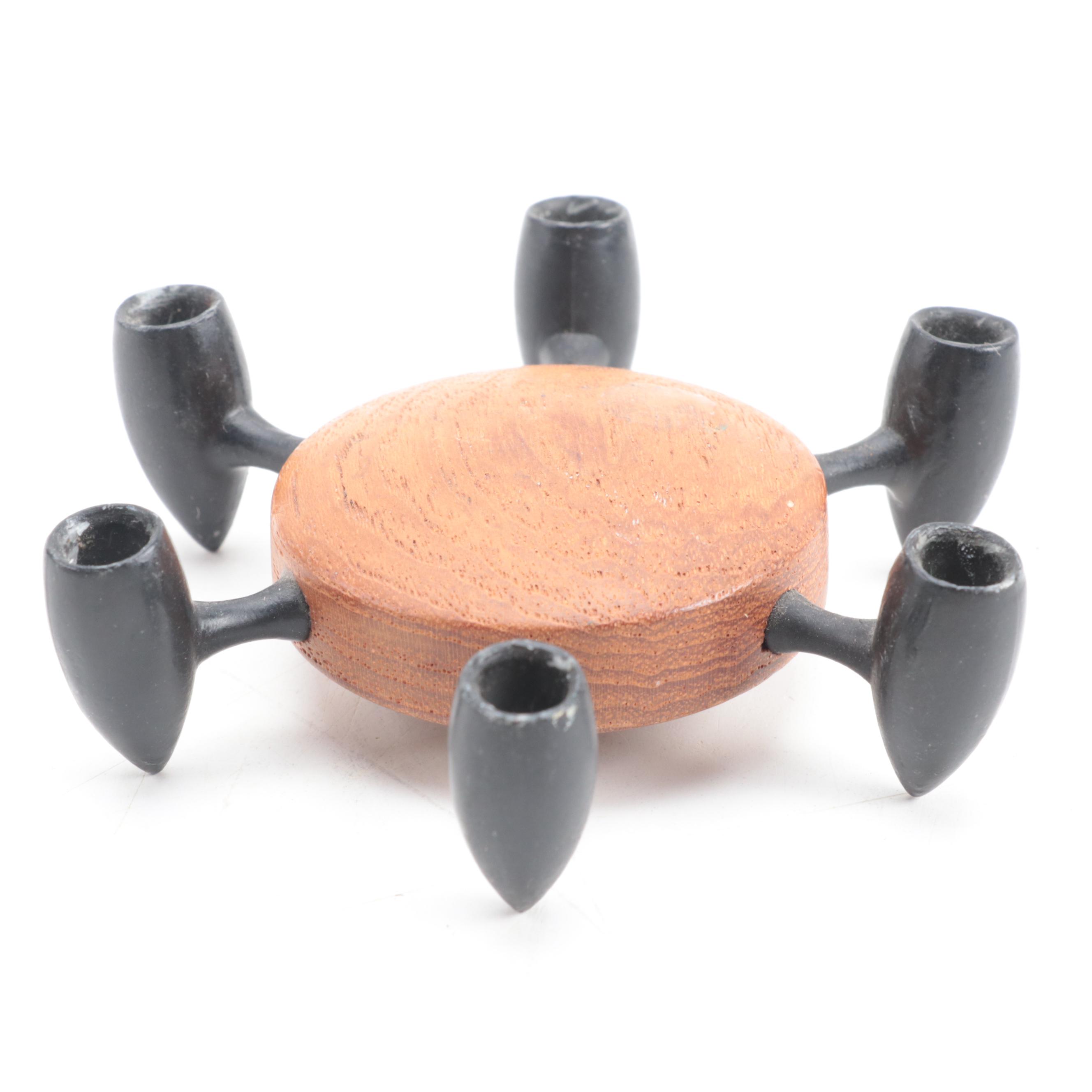 Dansk and Digsmed Candle Holders with Weg Pottery Dish