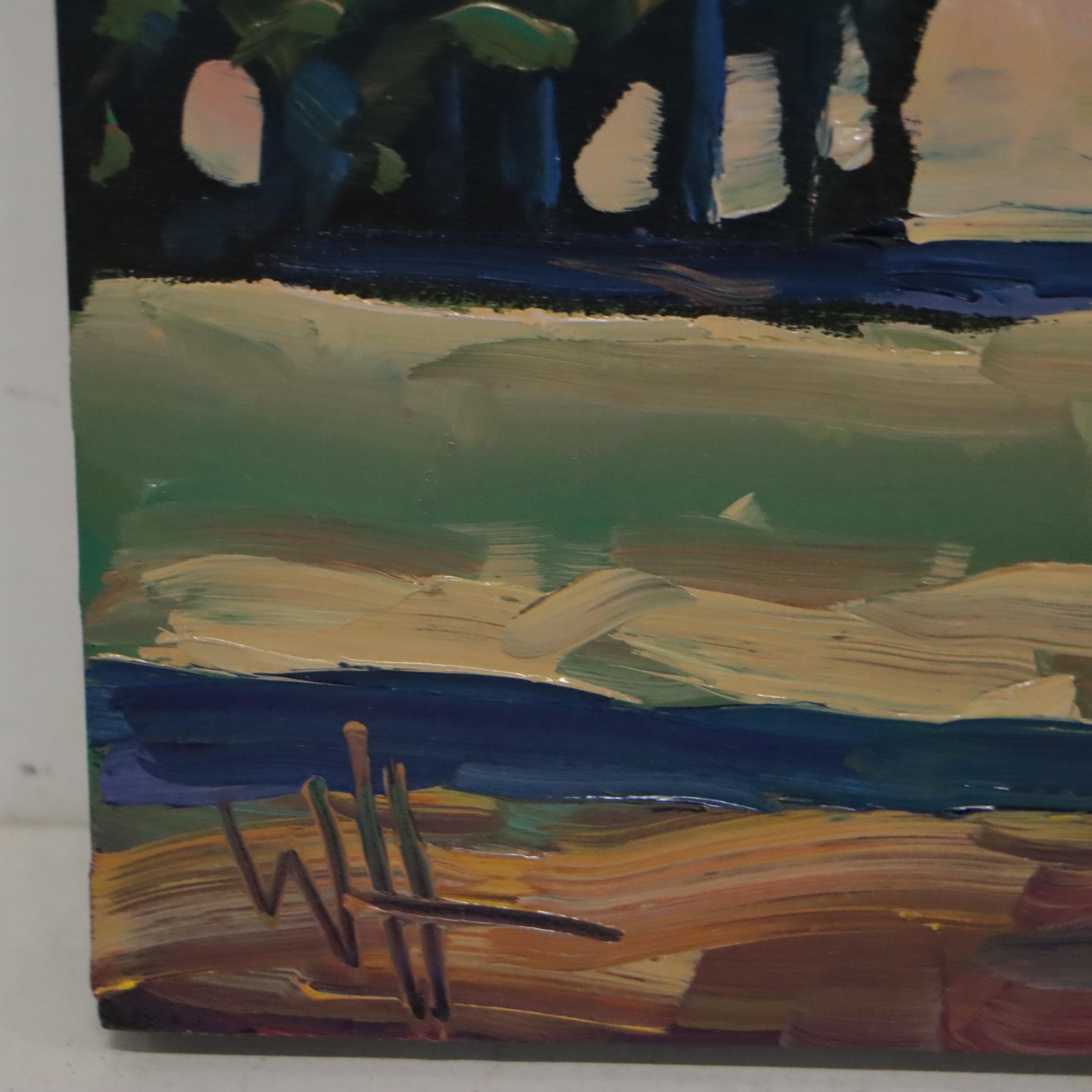 William Hawkins Landscape Oil Painting "Long Shadows," 2022