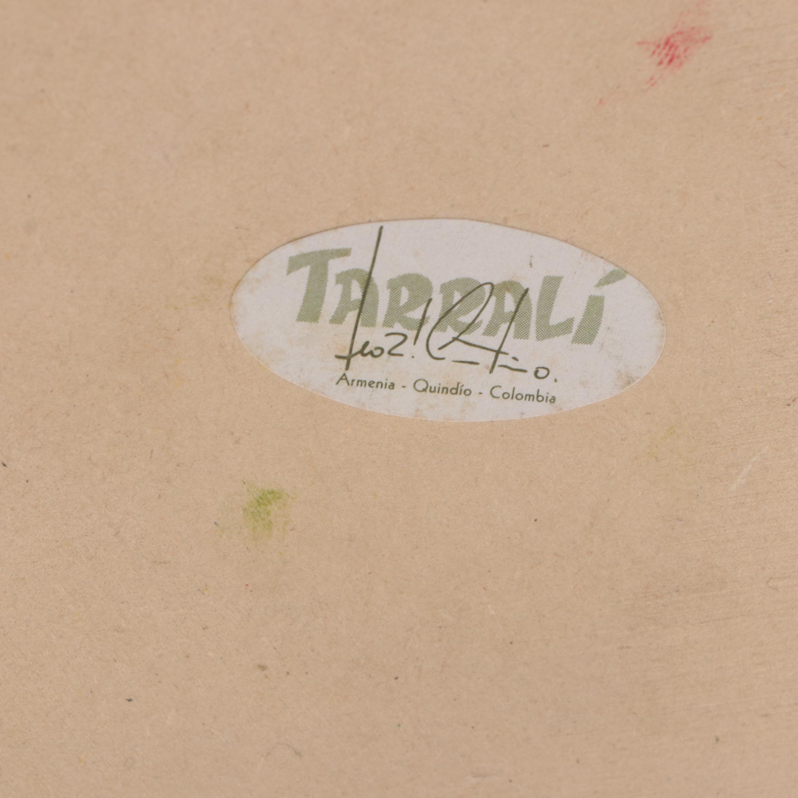 Tarralí Artist Signed Hand-Painted Gourd Nativity Scene with Wood Stand